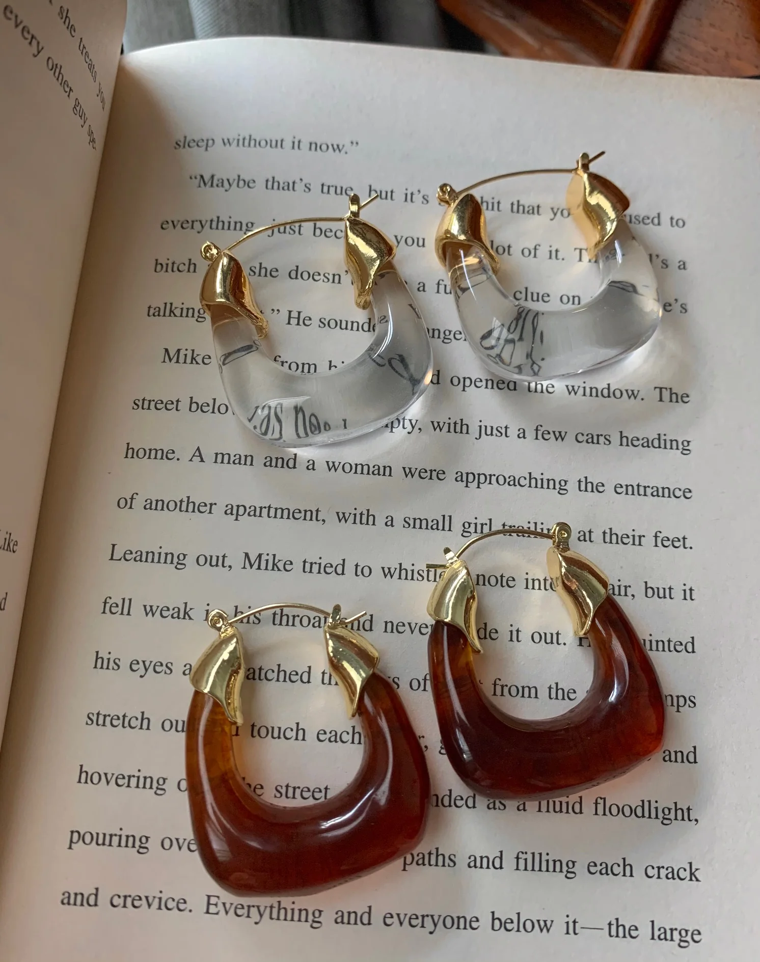 Chunky Vintage Hoops - Clear - Image 6
