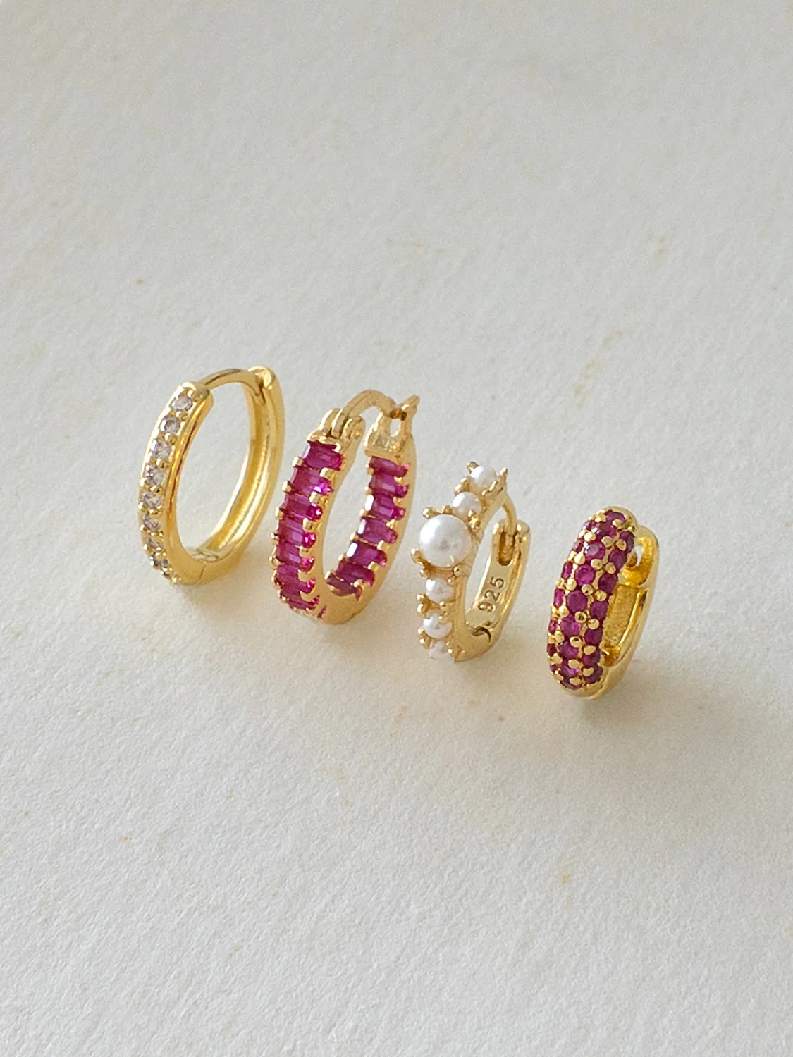 Classic Pave Huggies, S925 - Gold (1.6cm) - Image 6