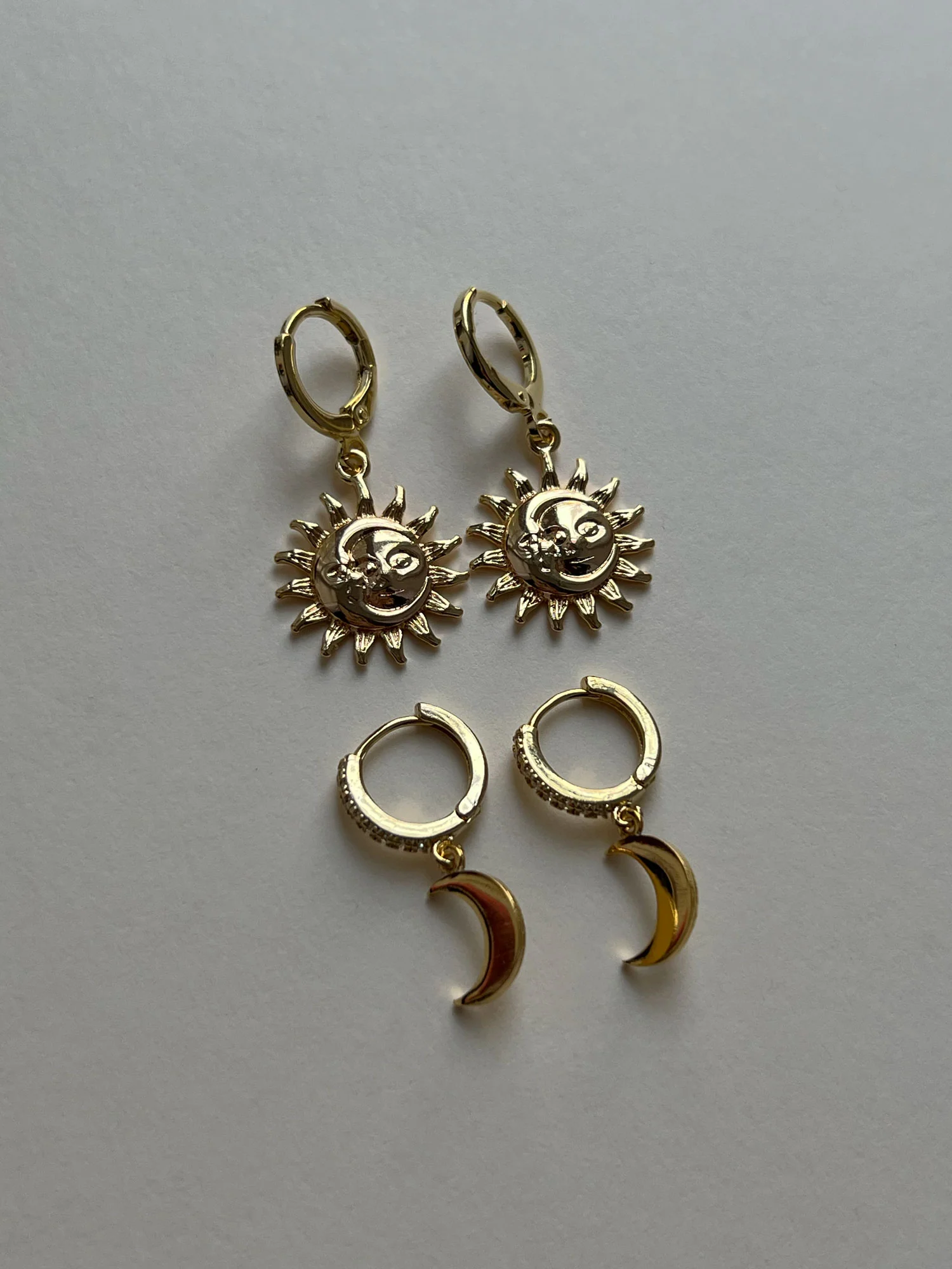 Crescent Moon Pavé Huggies - Image 3