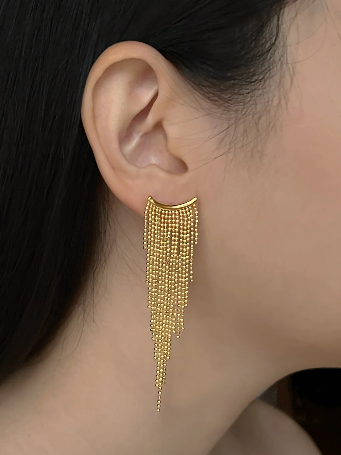Curtain Call Cascading Earrings - Gold - Image 2