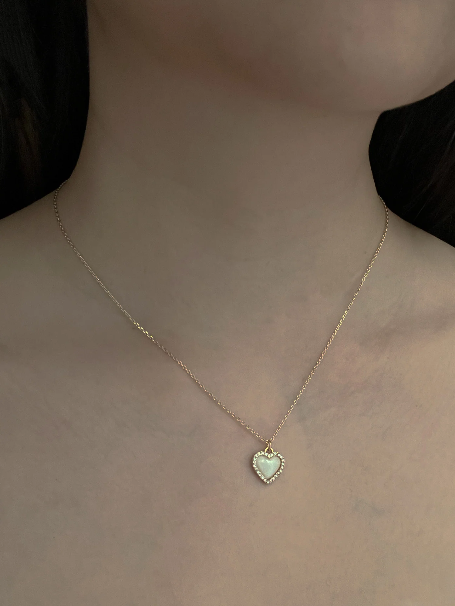 Dainty Gold Necklace with Heart Pendant - Image 2