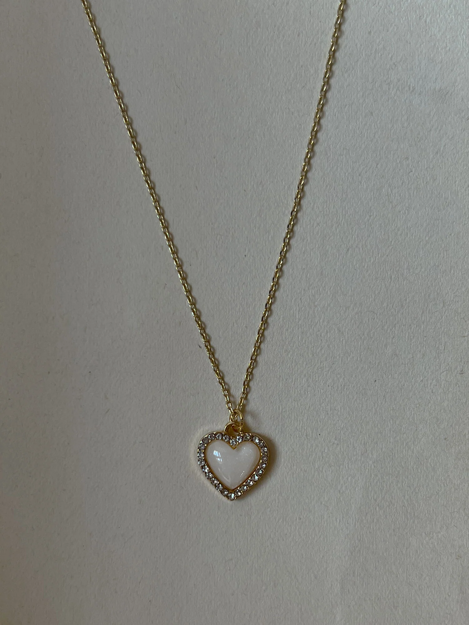 Dainty Gold Necklace with Heart Pendant - Image 3