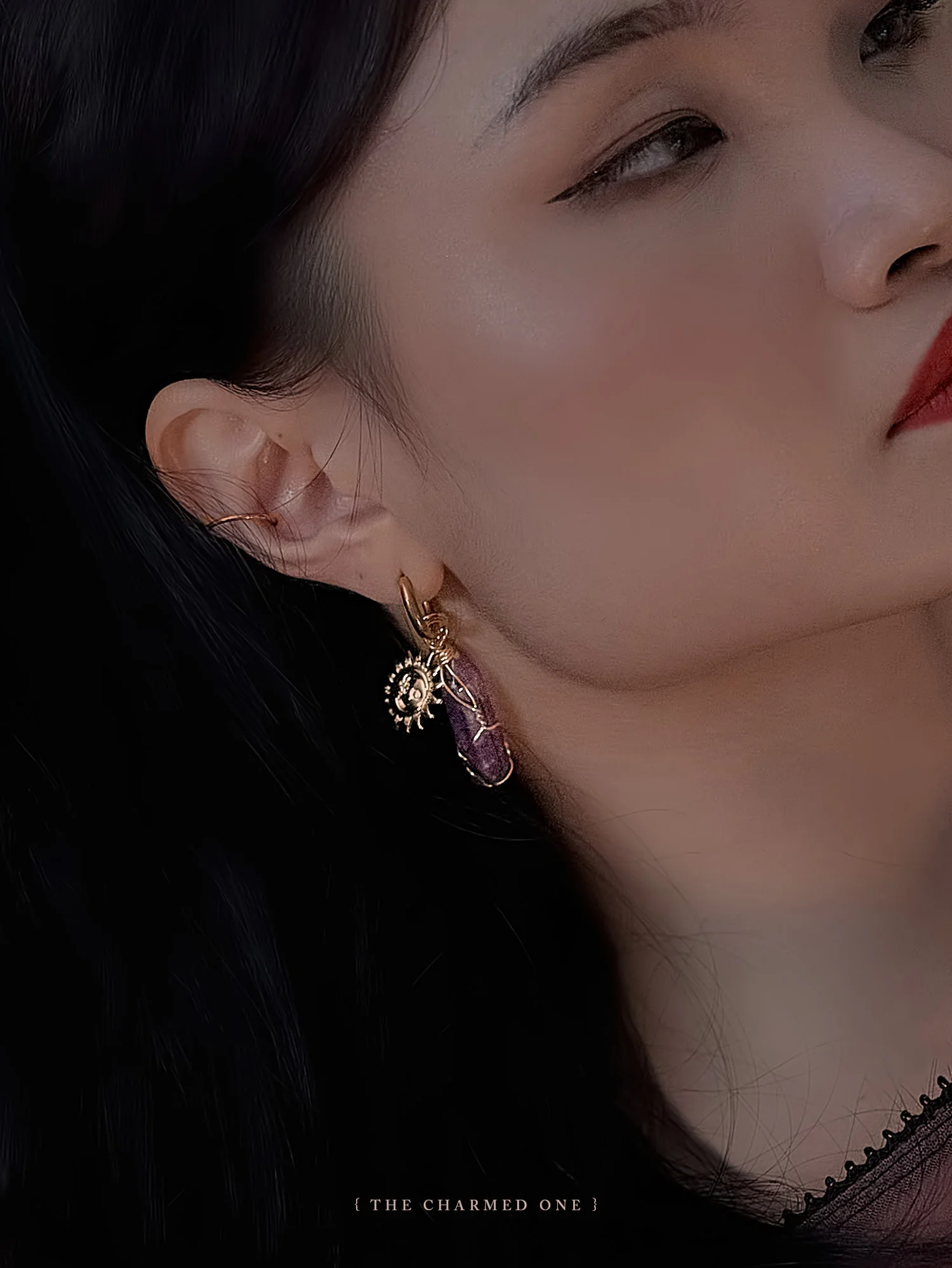 Divine Sun-Moon Hoops - Moonstone - Image 6