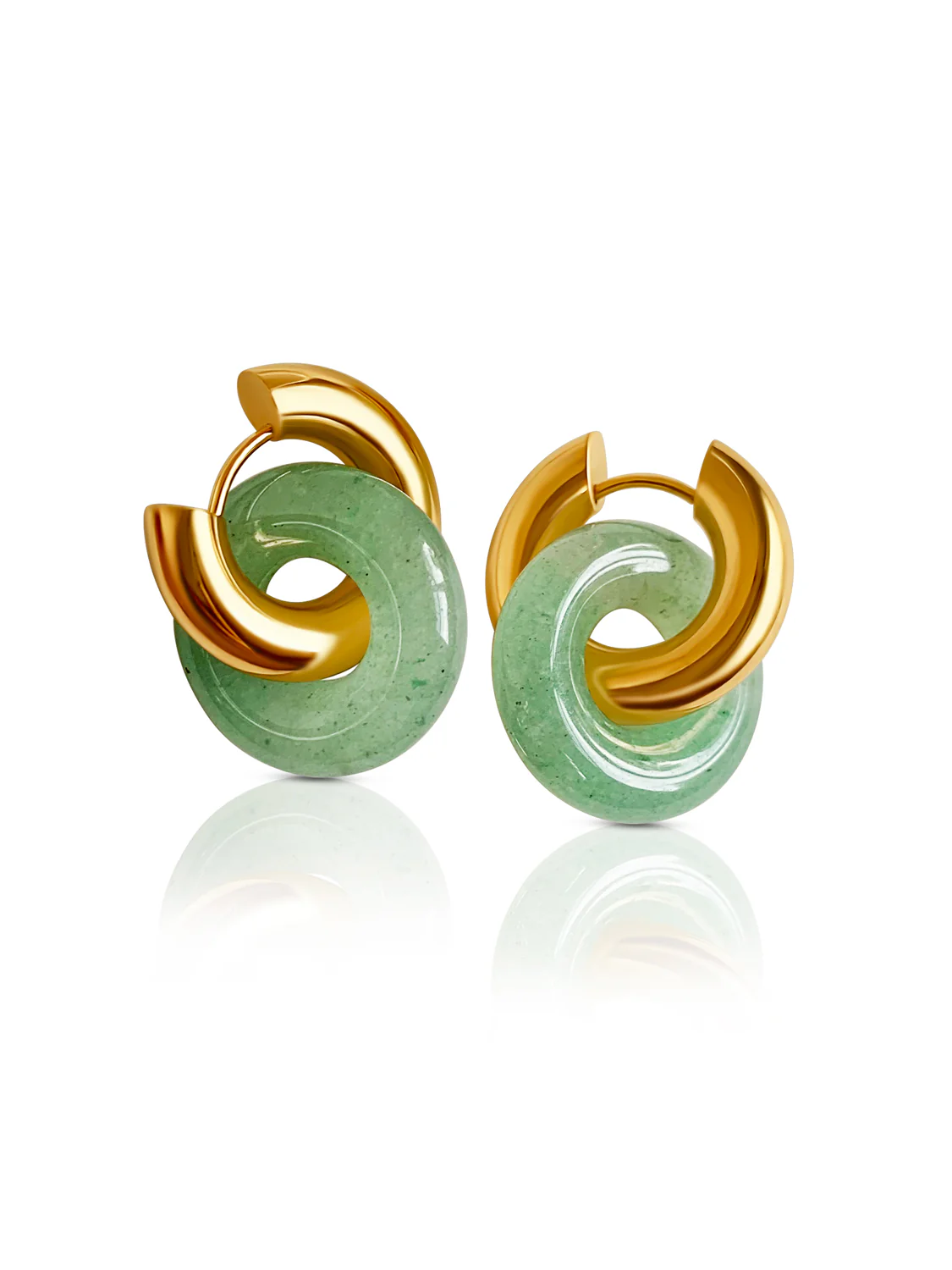 Donut Hoops - Green Aventurine - Image 4