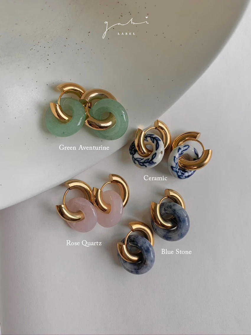 Donut Hoops - Green Aventurine - Image 6