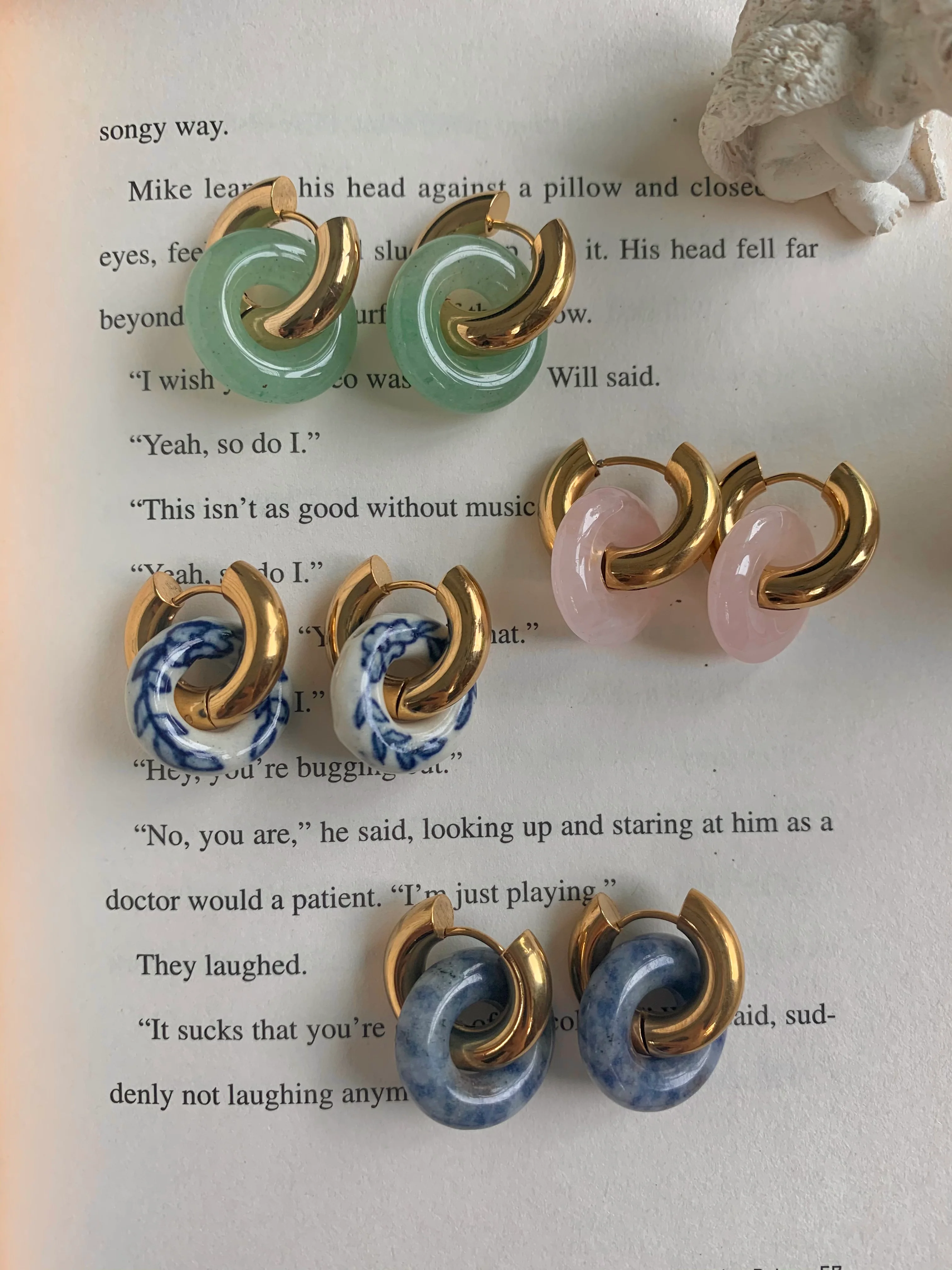 Donut Hoops - Green Aventurine - Image 7