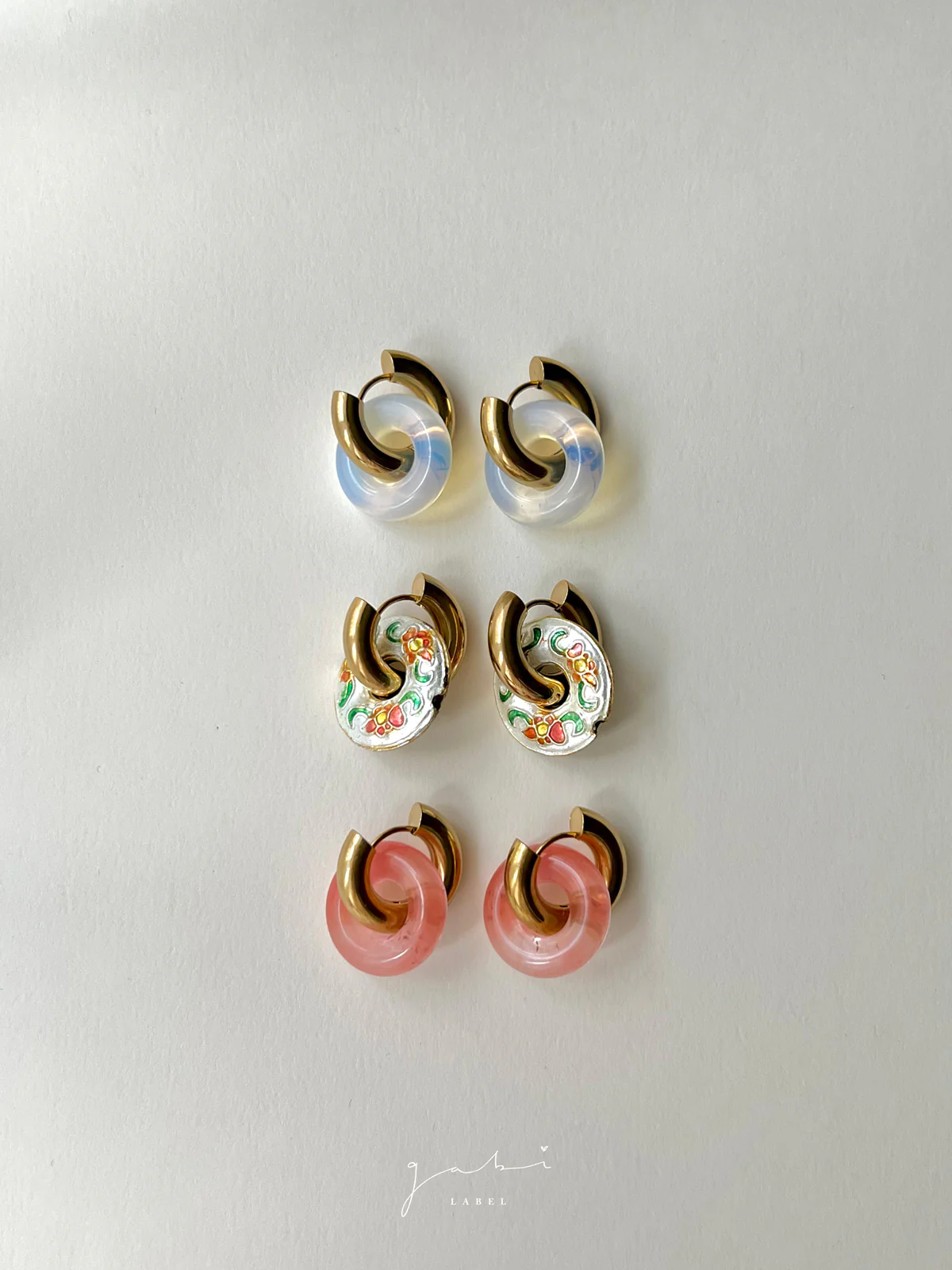 Donut Hoops - Cloisonne White - Image 3