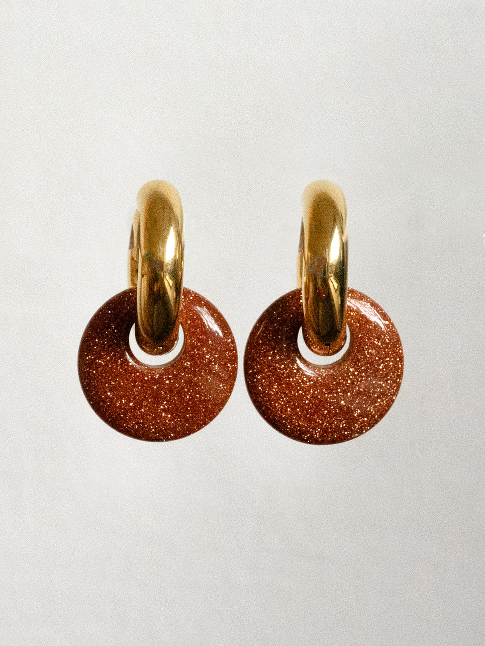 Donut Hoops, Silver V2 - Gold Sandstone (Dark Brown) - Image 3