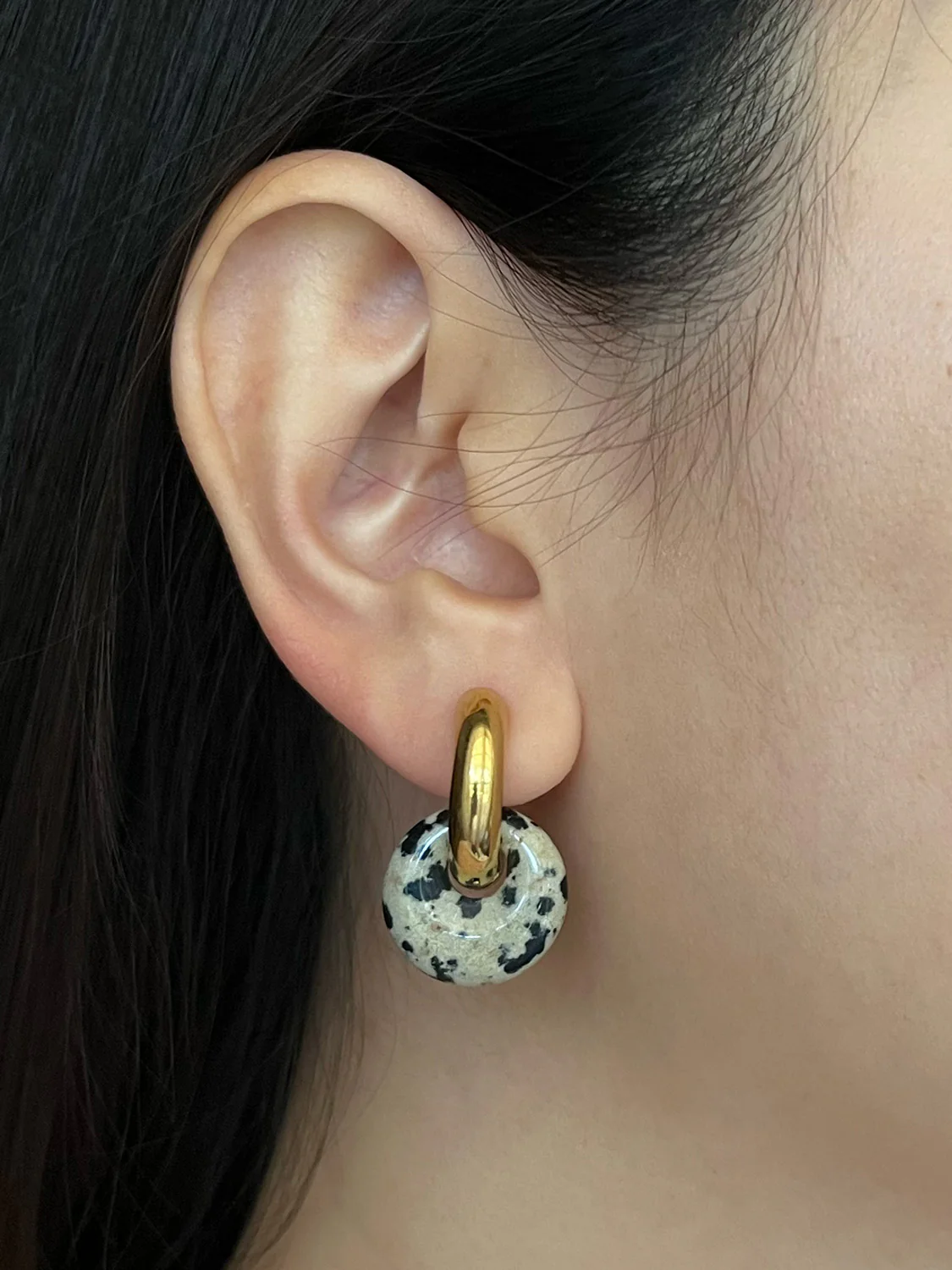Donut Hoops, Gold V2 - Polka Dot Stone - Image 2