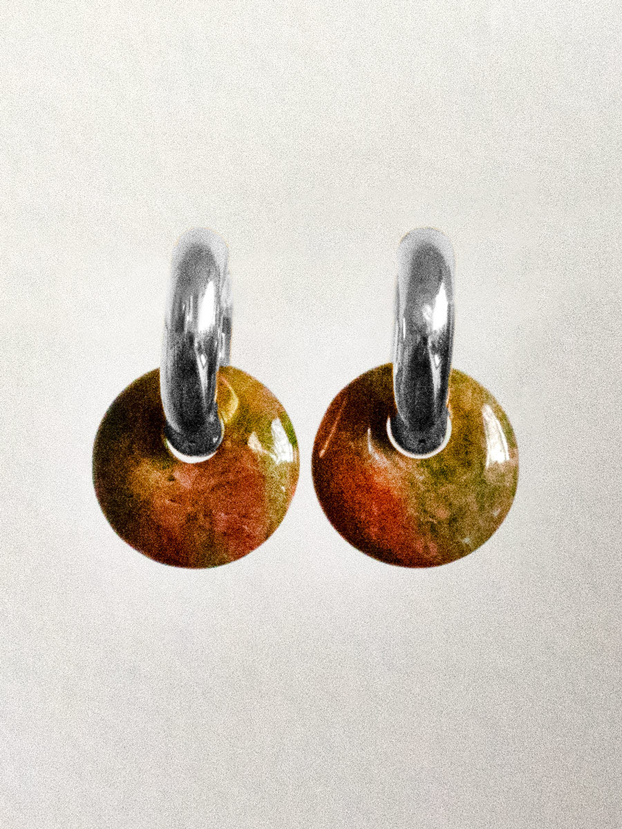 Donut Hoops, Gold V2 - Unakite - Image 3
