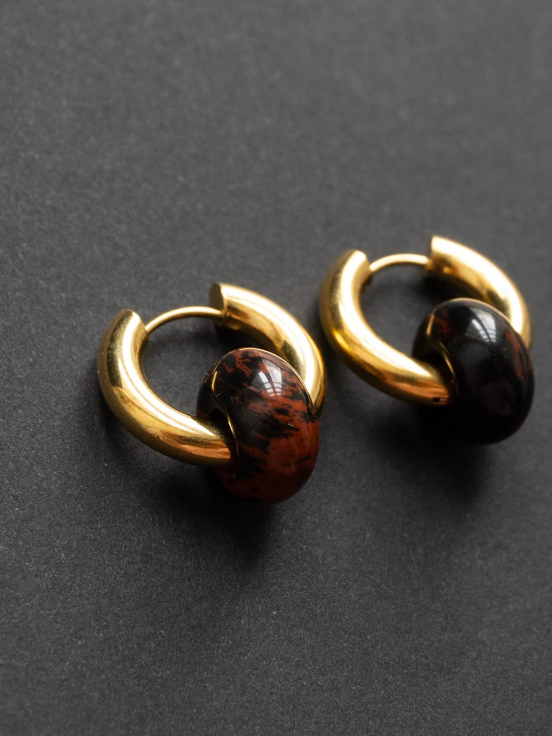 Donut Hoops - Little Stone, Golden Swan Jasper - Image 2