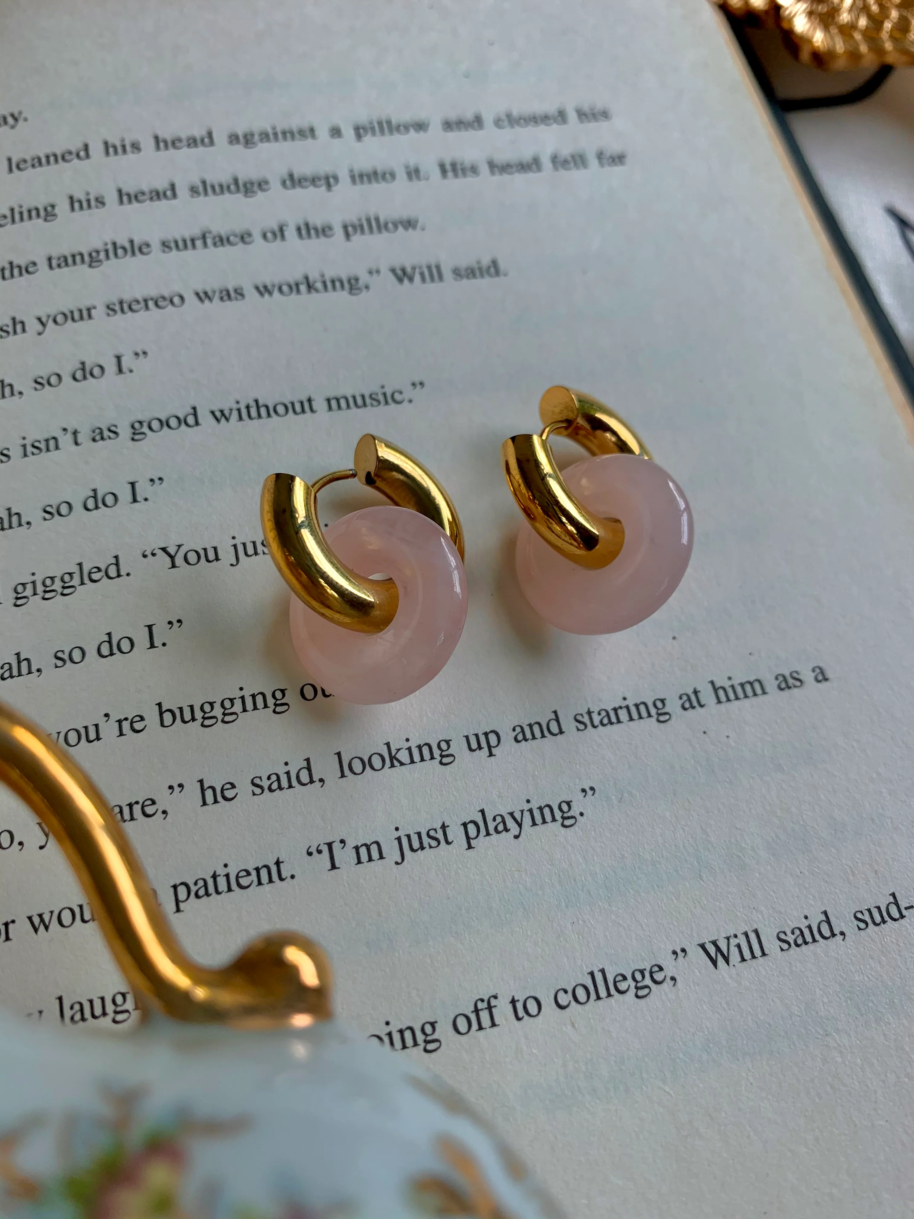 Donut Hoops - Rose Quartz - Image 6