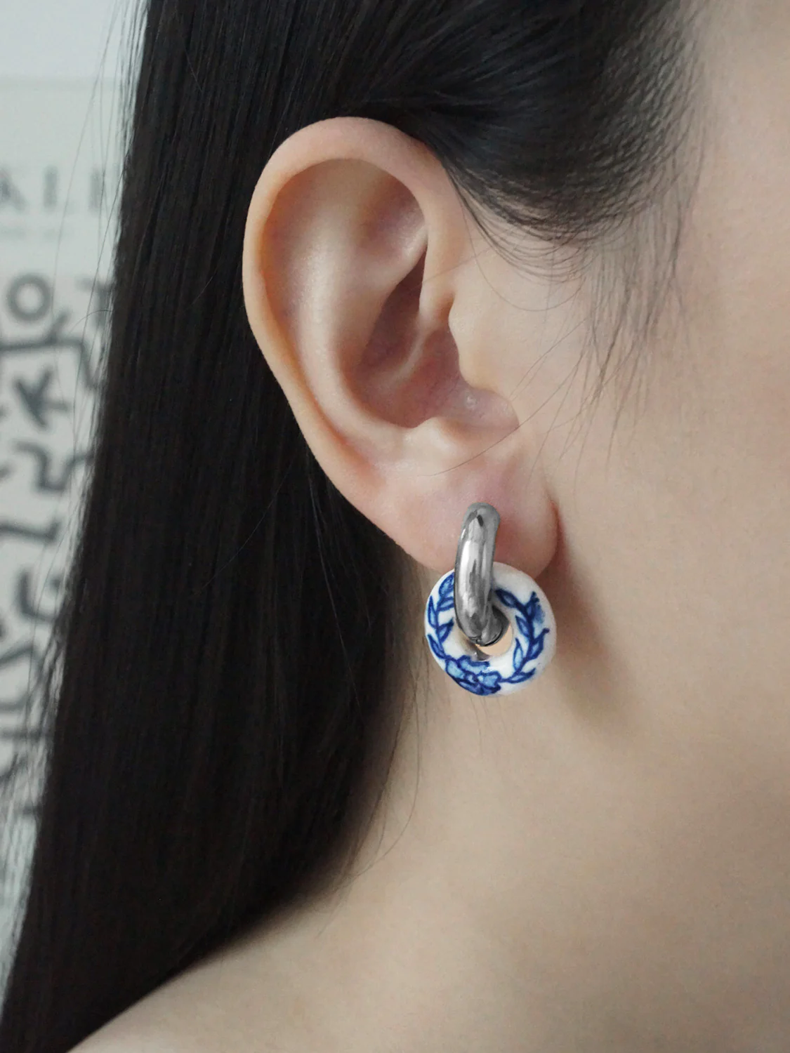 Donut Hoops, Silver - Ceramic - Image 2