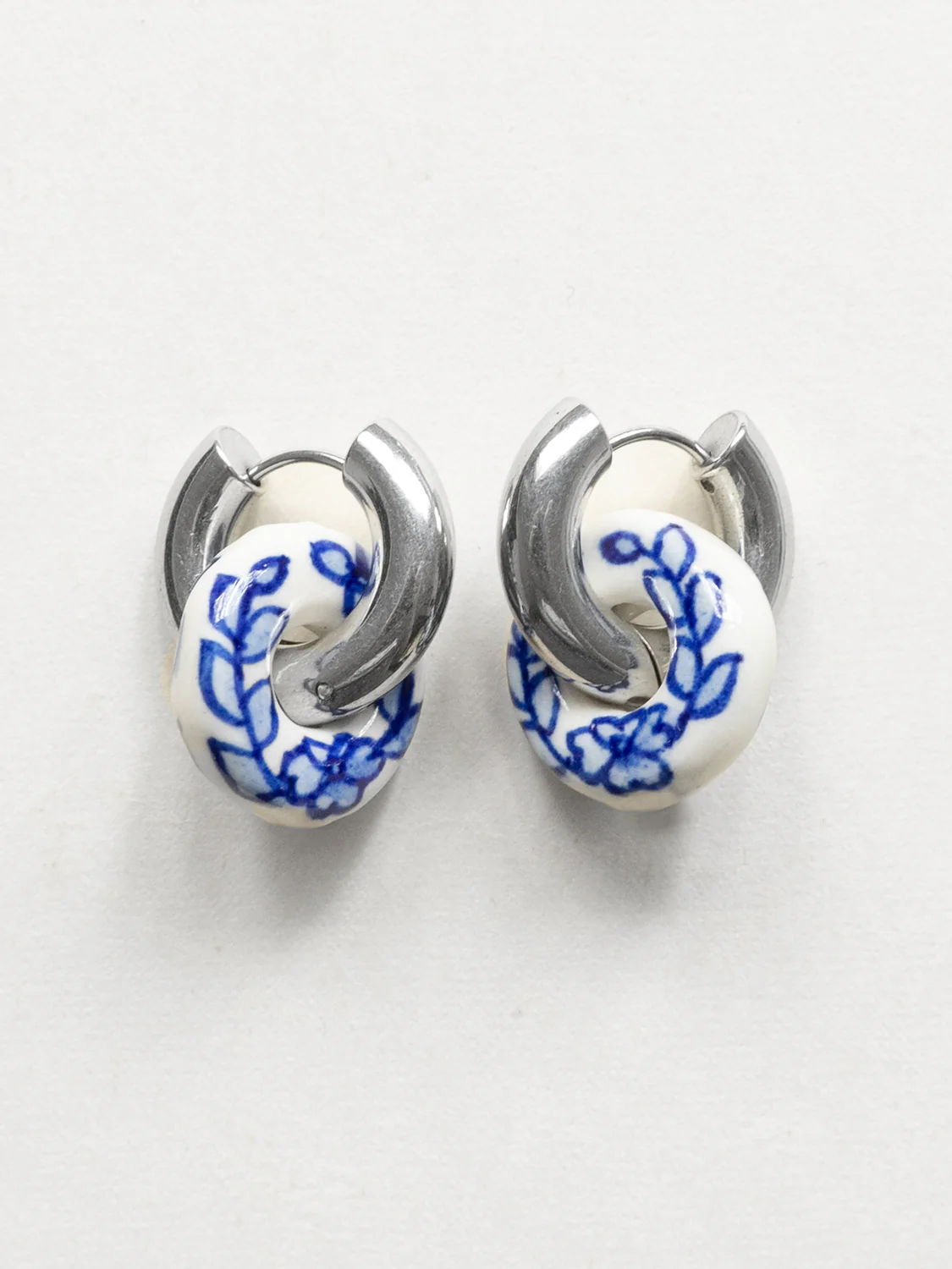Donut Hoops, Silver - Ceramic - Image 3