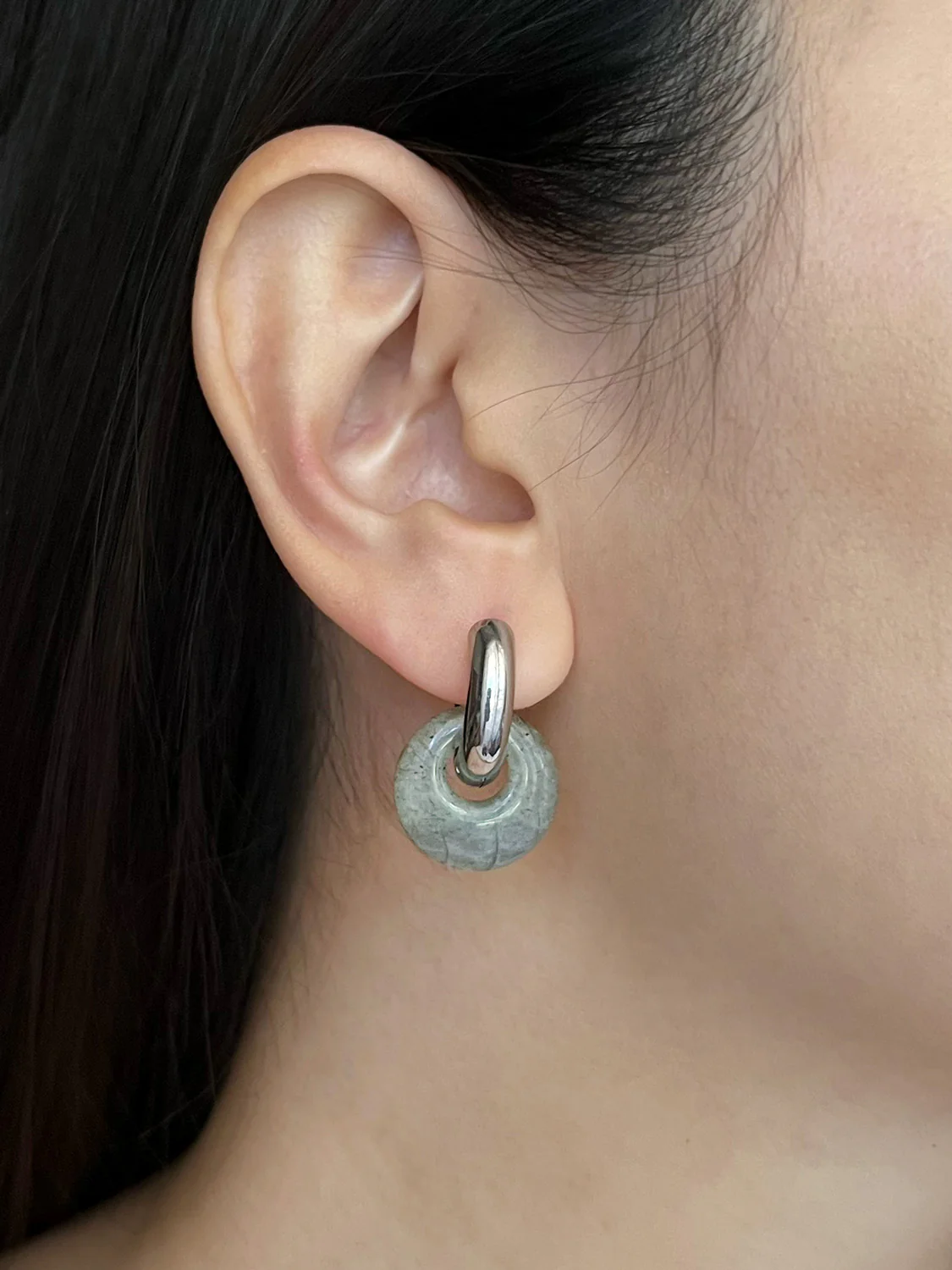 Donut Hoops, Silver V2 - Grey Galaxy - Image 2