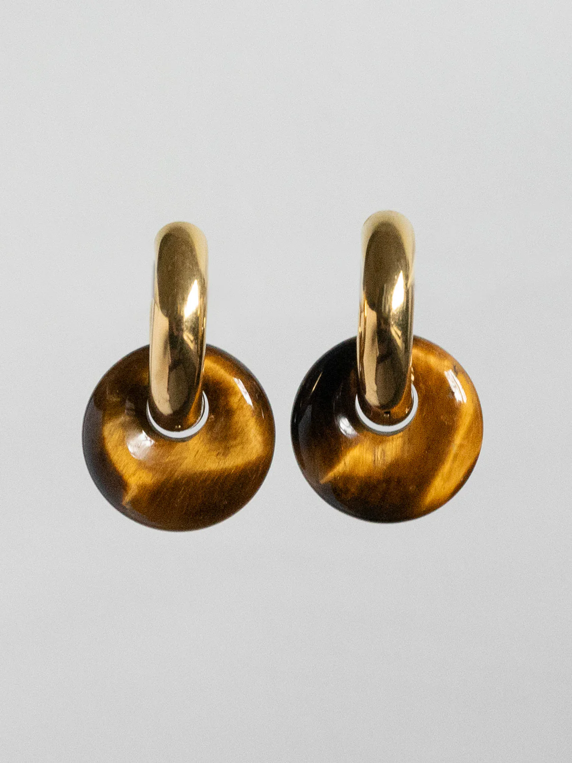 Donut Hoops, Silver V2 - Tiger Eye - Image 3