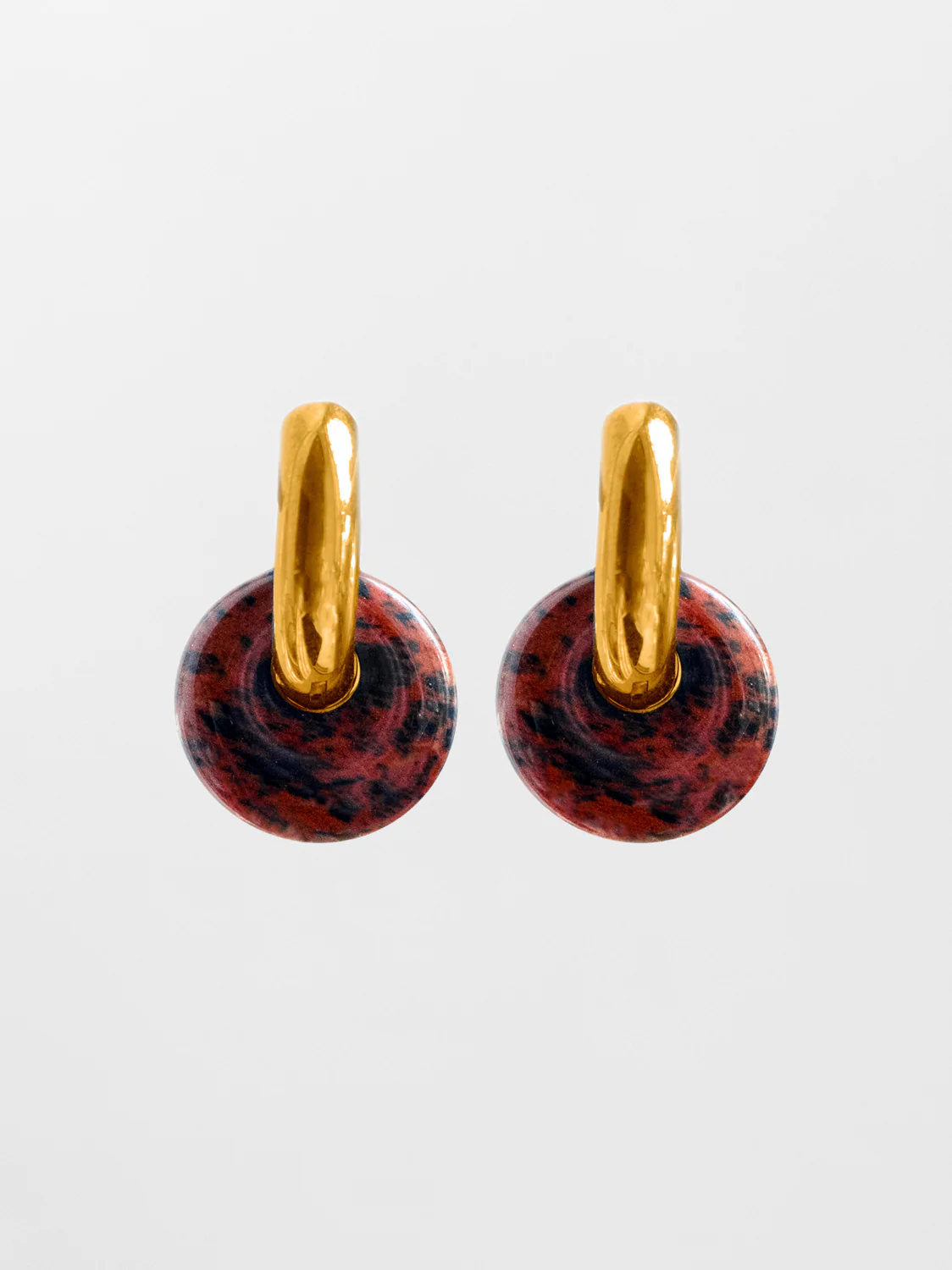 Donut Hoops V2, Gold - Golden Swan Stone - Image 2