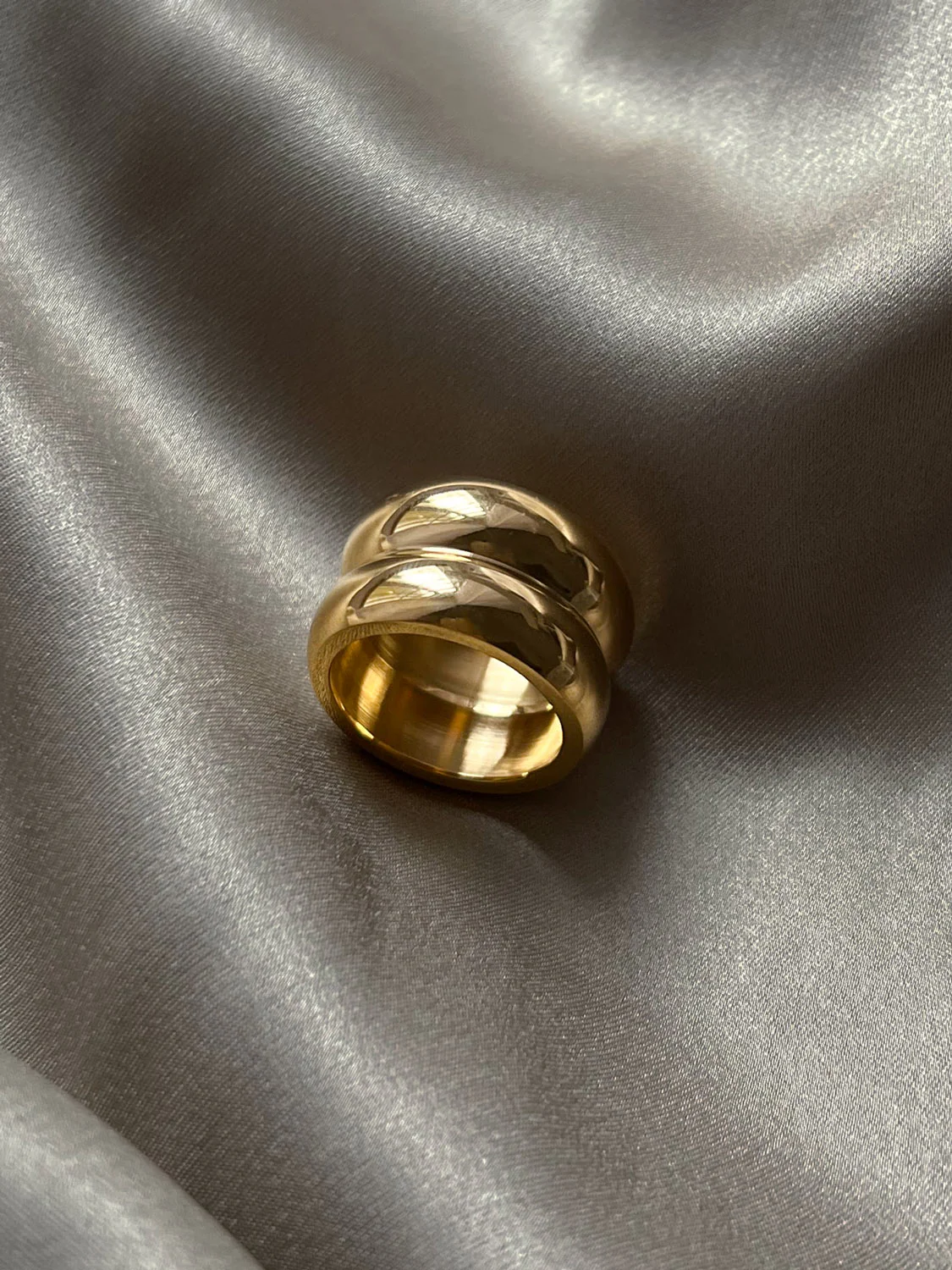 Double Chunky Gold Ring - Image 2