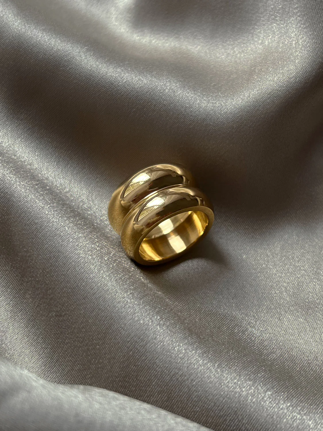 Double Chunky Gold Ring - Image 3