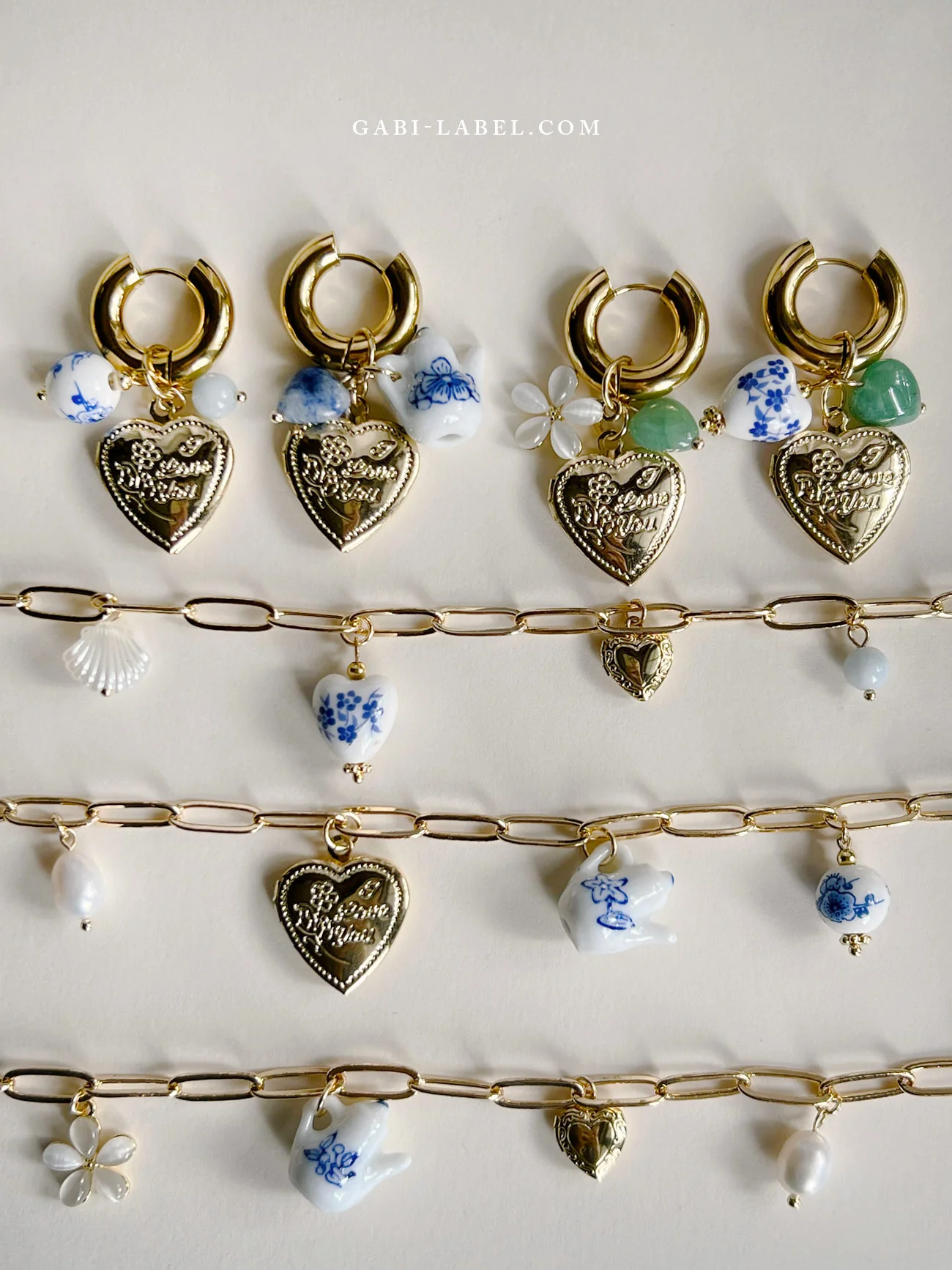 Eclectic Charm Necklace - Blue Heart Ceramic - Image 6