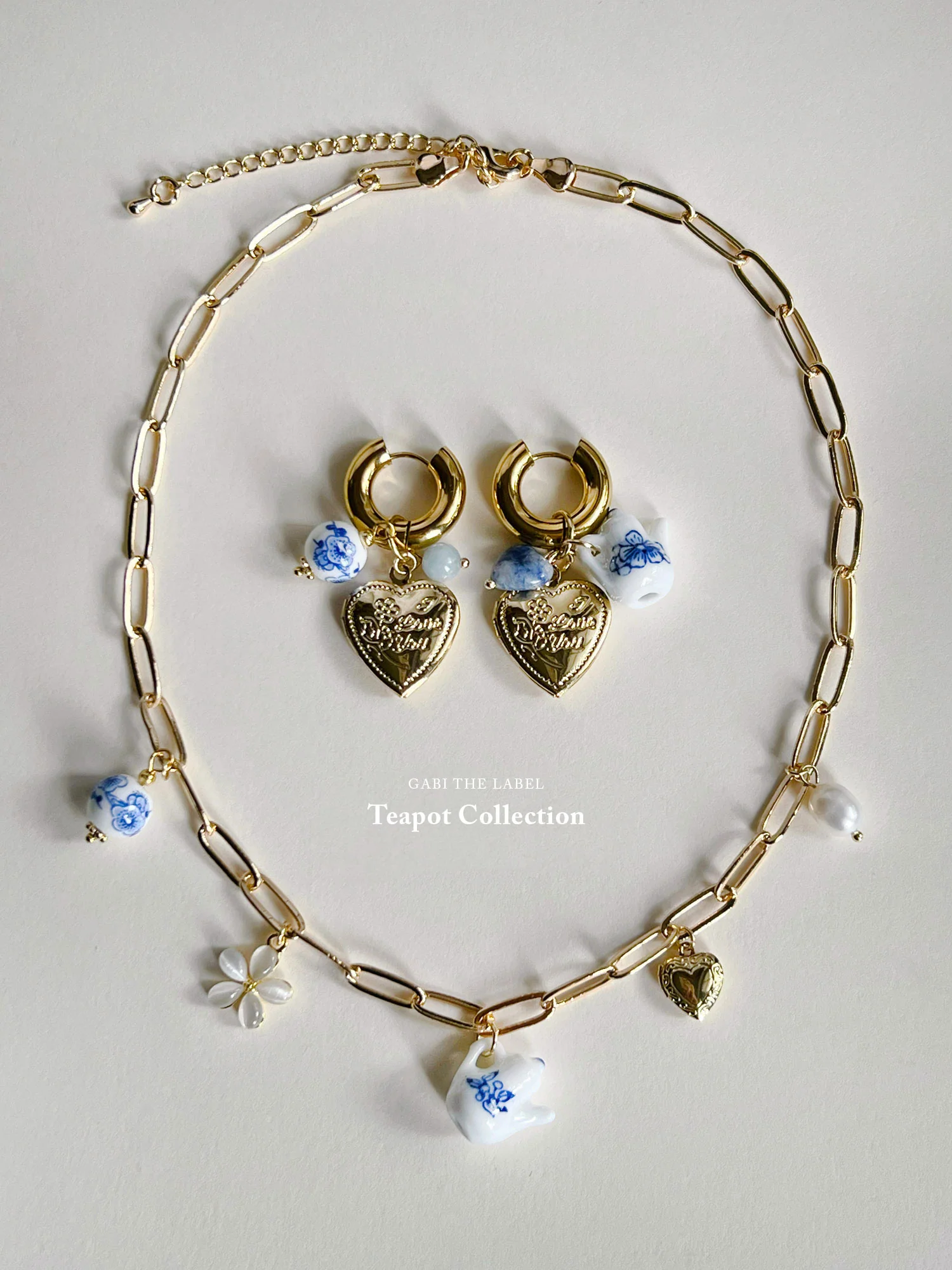 Eclectic Charm Necklace - Ceramic Teapot - Image 3