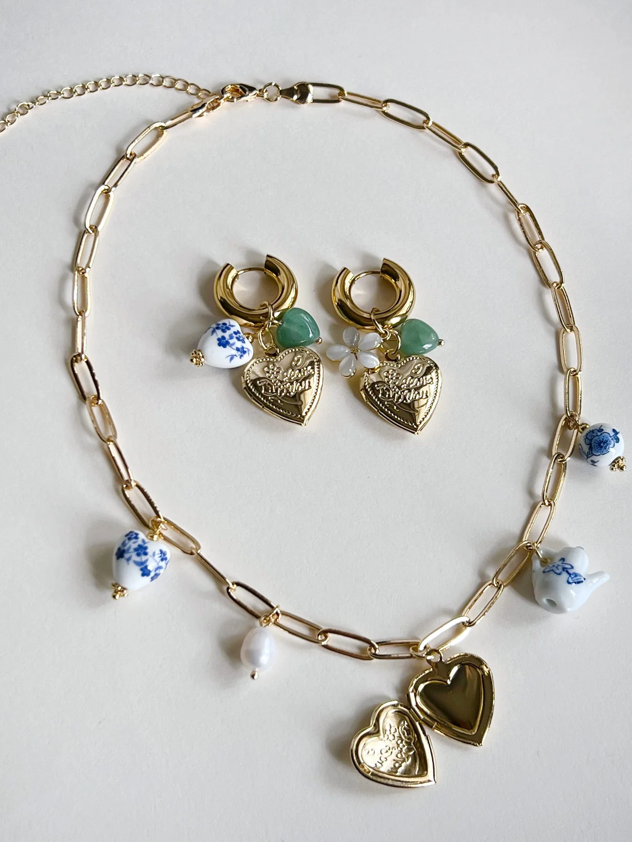 Eclectic Charm Necklace - Gold Jumbo Heart Locket - Image 6