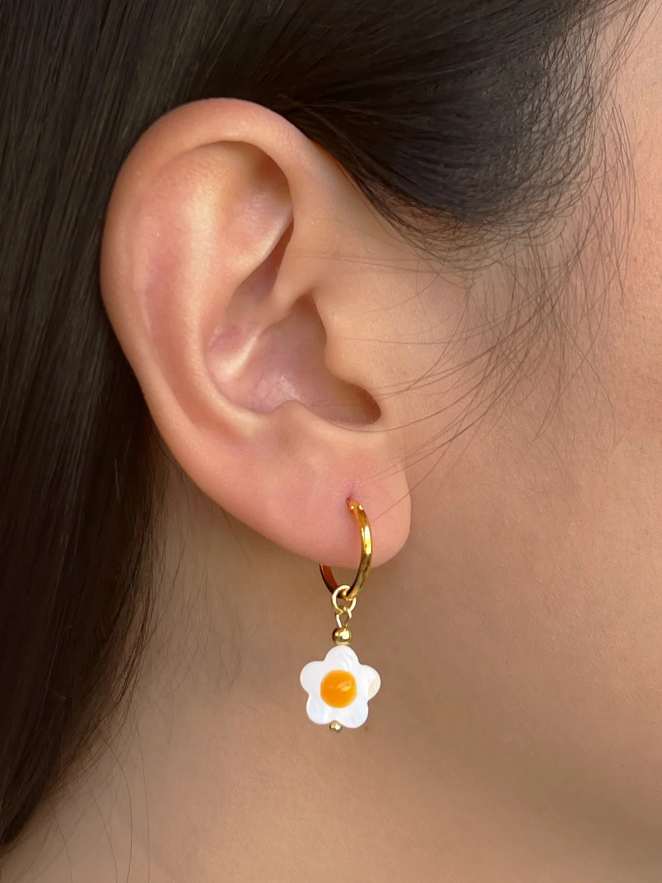 Eggy Flower Hoop Earrings - Image 2