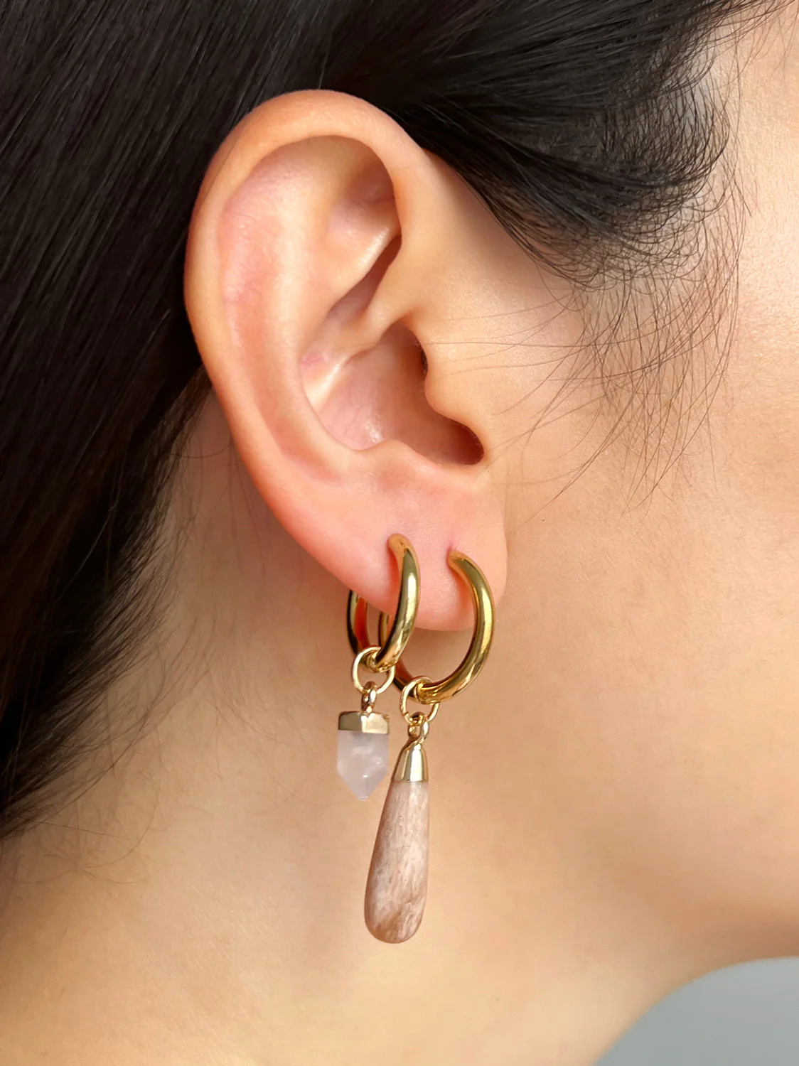 Flow Stone Hoops - Sunstone - Image 2