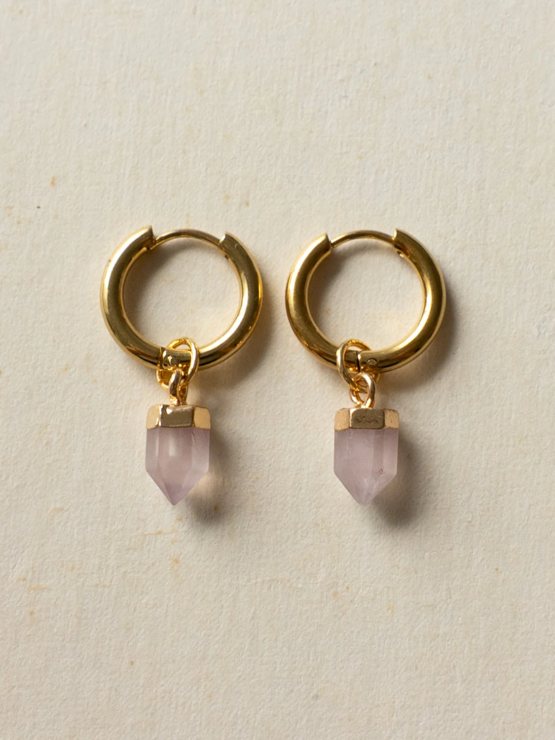 Elemental Petite Hoops - Rose Quartz - Image 3