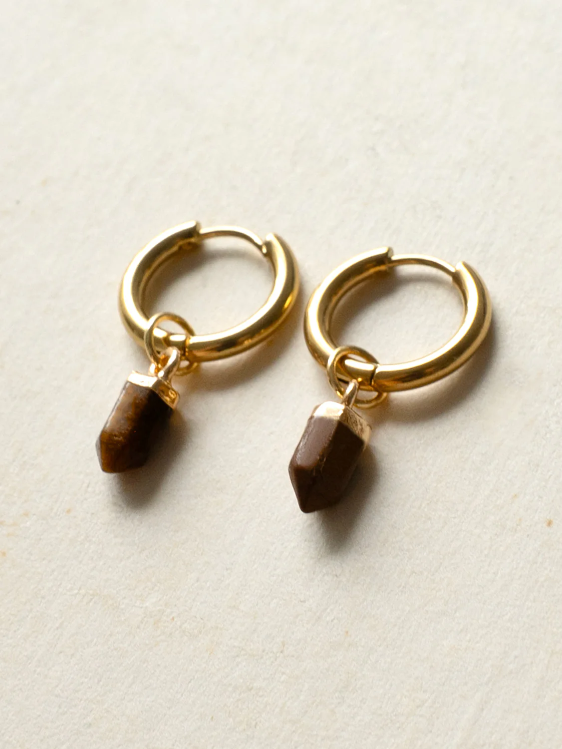 Elemental Petite Hoops - Tiger Eye - Image 2