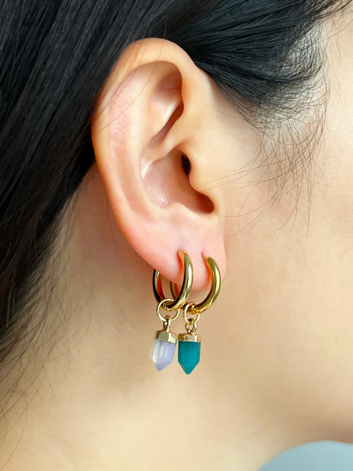 Elemental Petite Hoops - Turquoise - Image 3