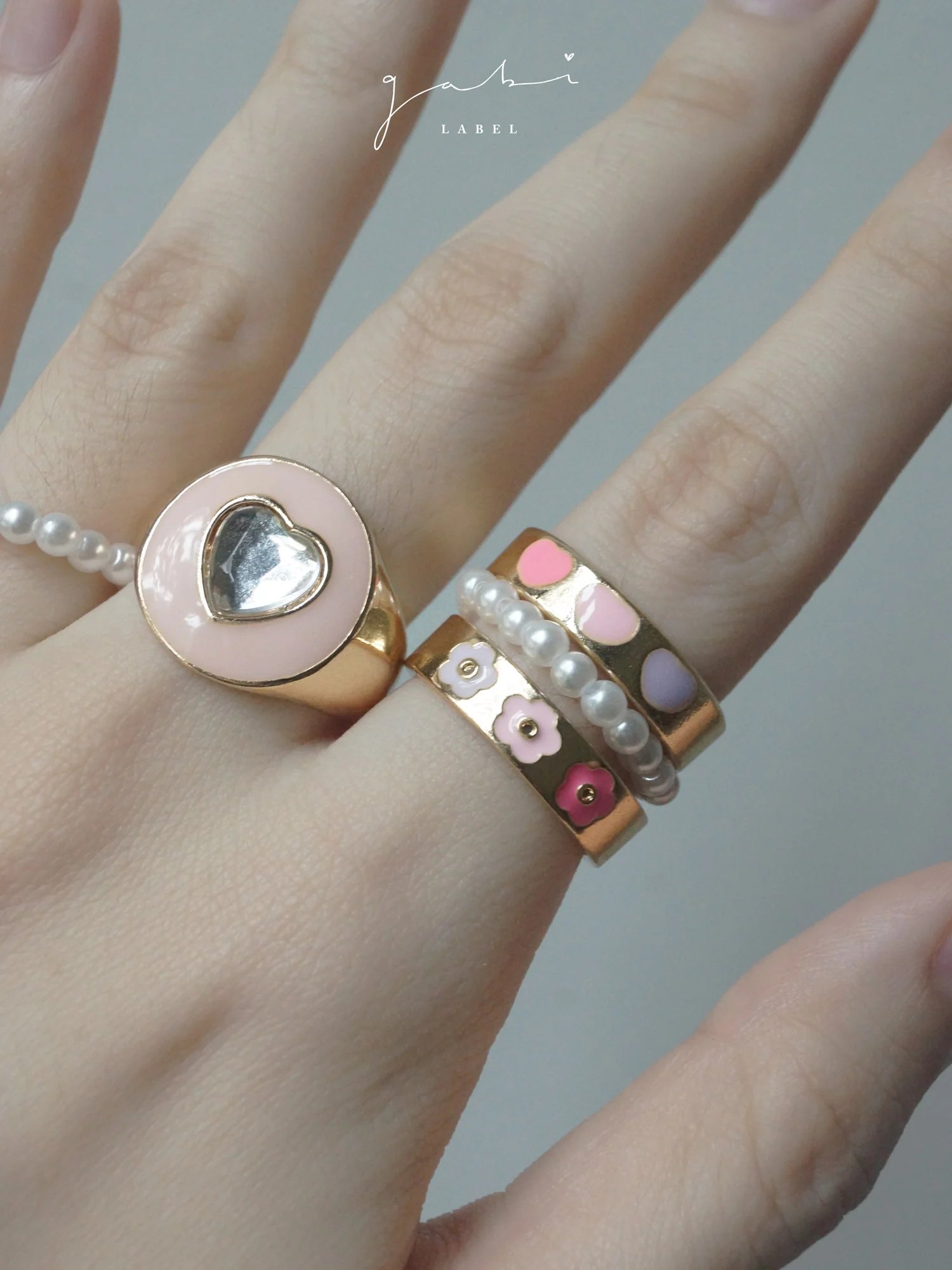 Enamel Hearts Ring - Image 4