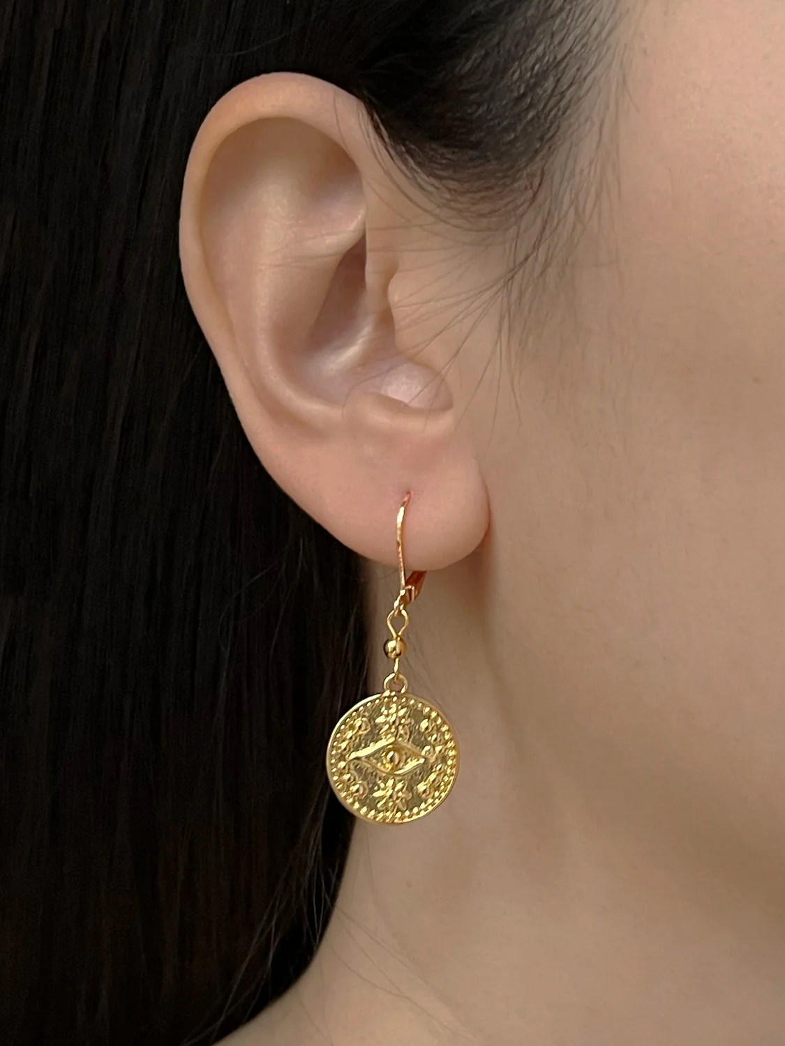Evil Eye Pendant Earrings - Image 2