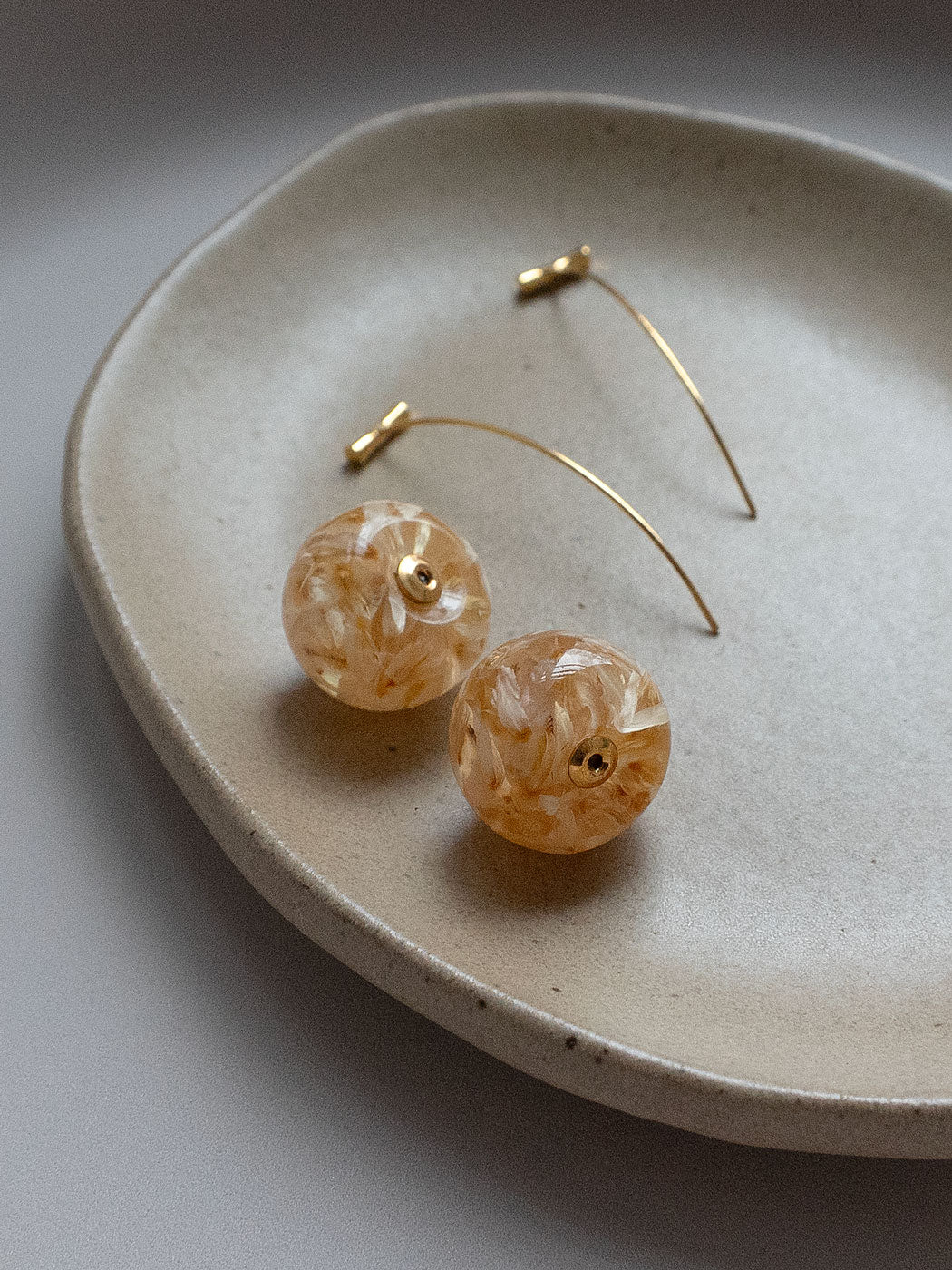 Floral Petals Cherry Earrings - Rustic Clear - Image 4