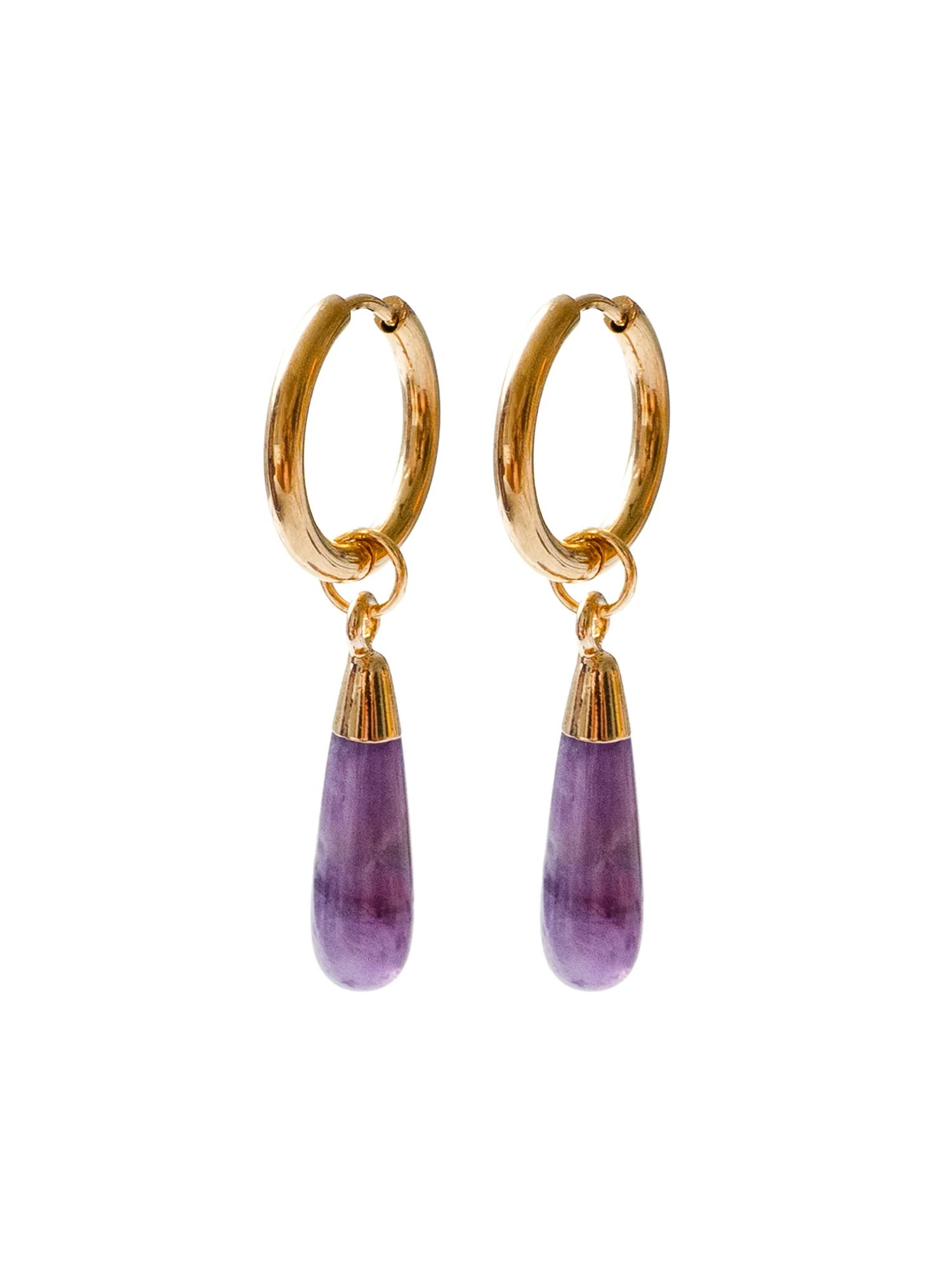 Flow Stone Hoops - Amethyst Purple - Image 3