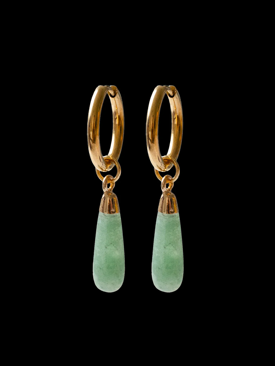 Flow Stone Hoops - Green Aventurine - Image 3