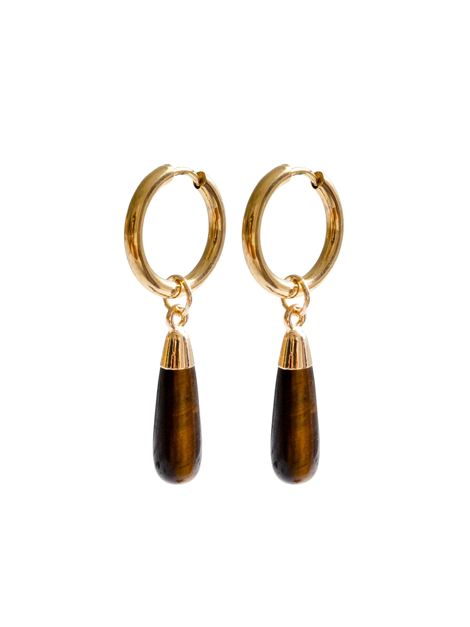 Flow Stone Hoops - Tiger Eye - Image 3