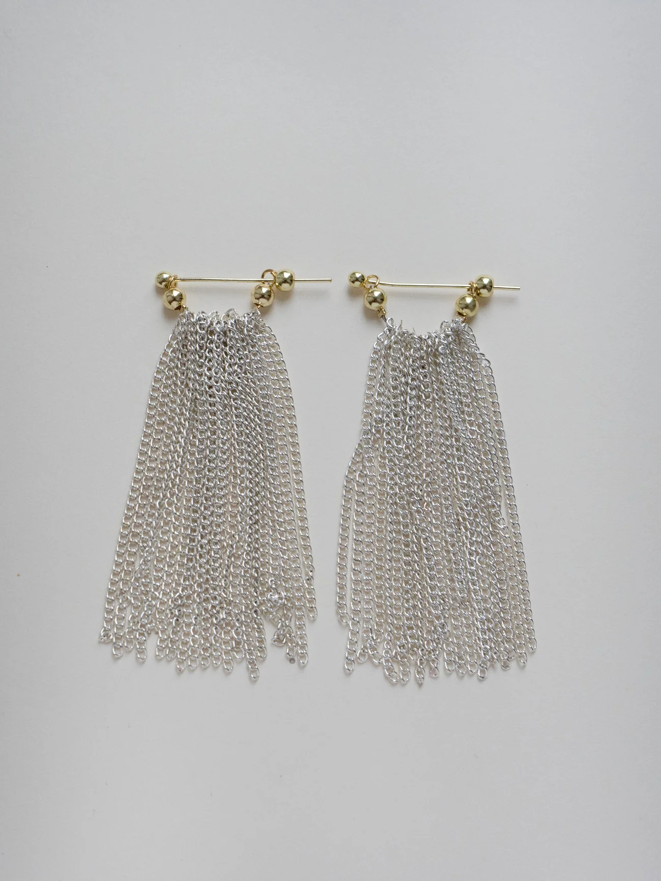 Fluidity Silver Chain Earrings - Long - Image 4