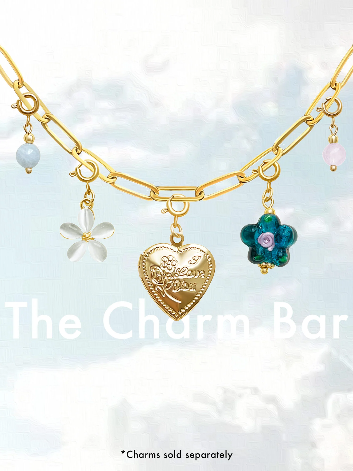 Gabi Charm Necklace (Gold-Plated Stainless Steel) - Image 3