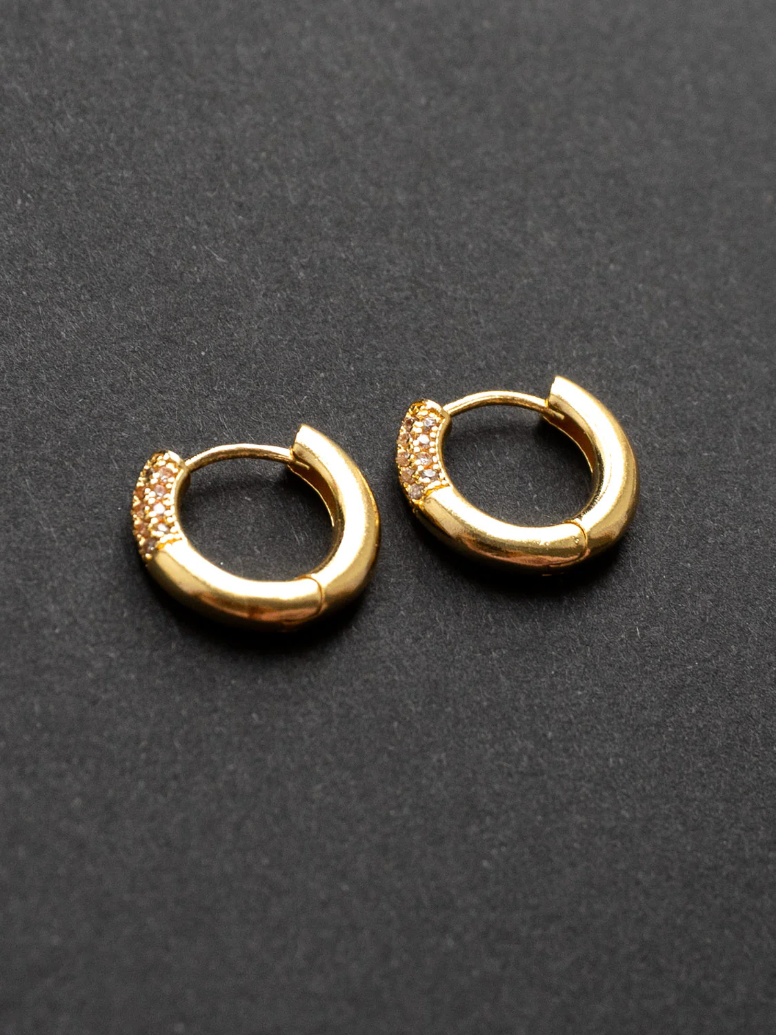 Gemstone-Dipped Gold Huggies, S925 - Image 4
