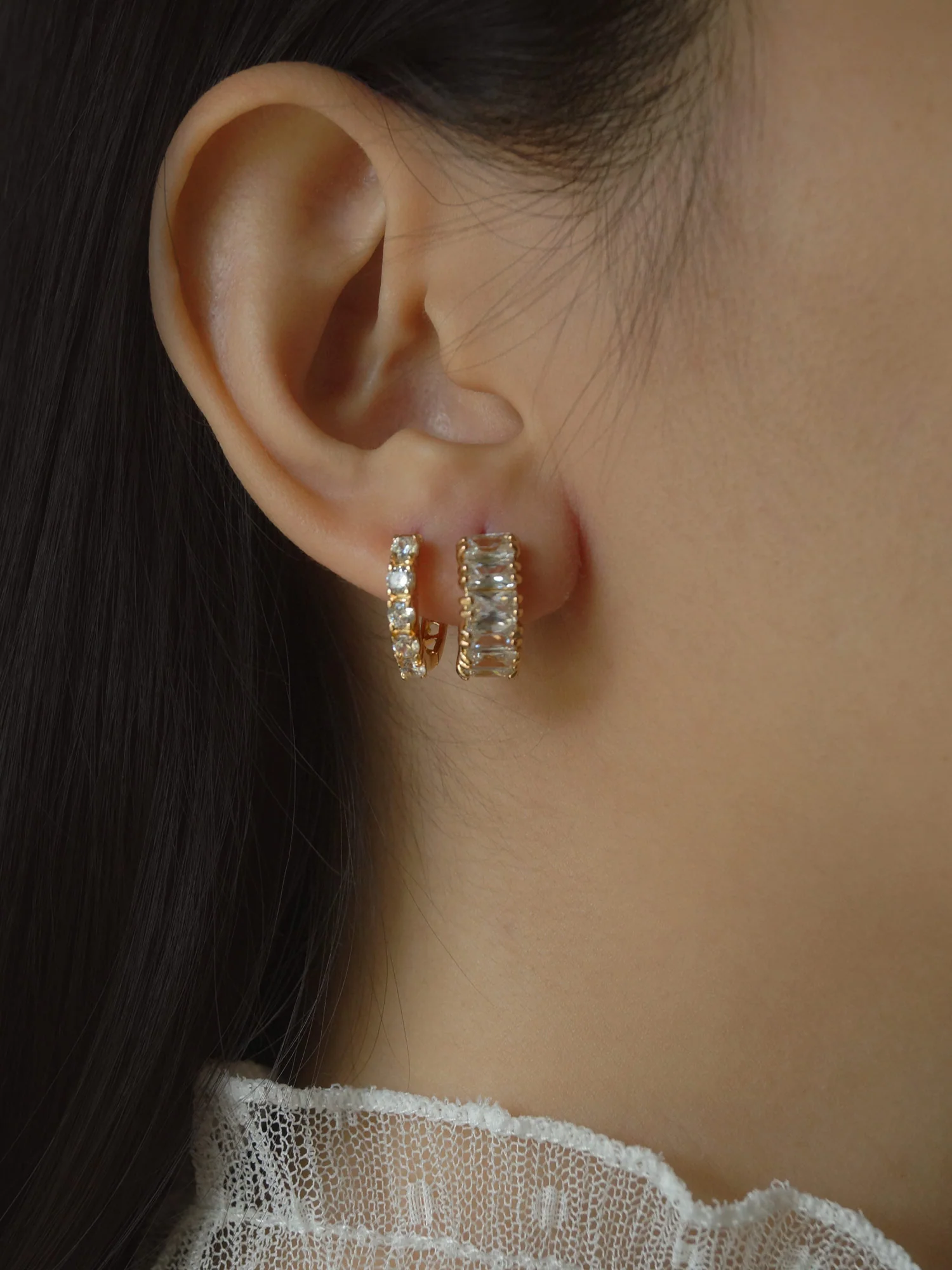 Gemstone Huggie Hoops - Image 3