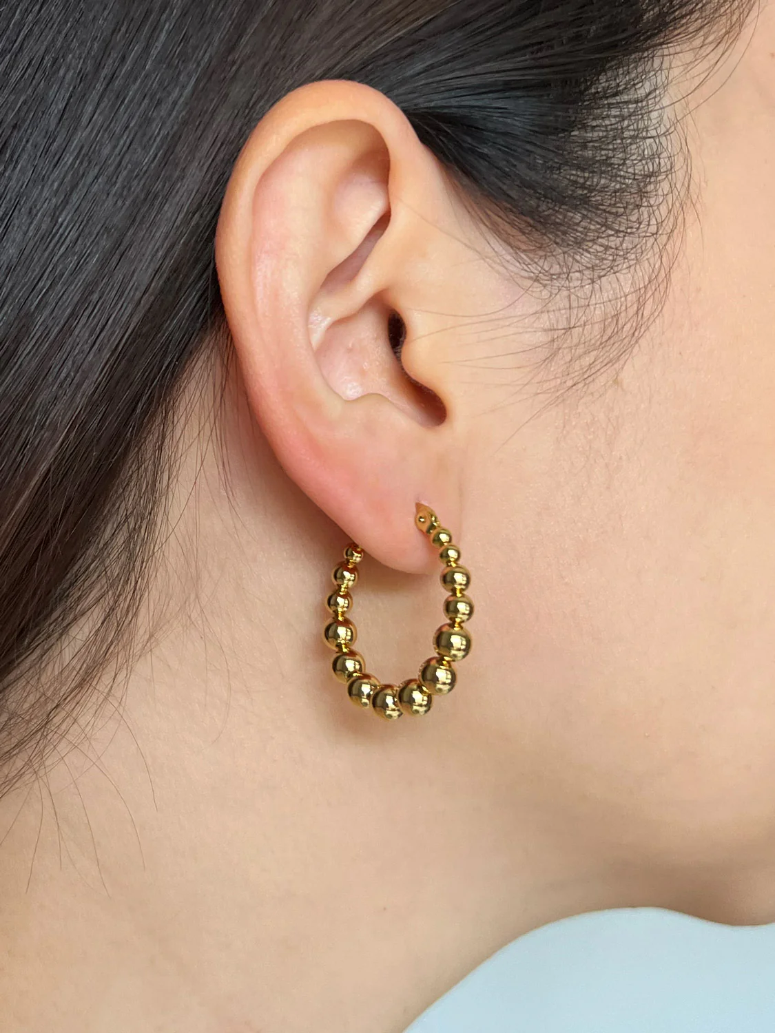 Globules Hoops - Stainless Steel, Gold - Image 3