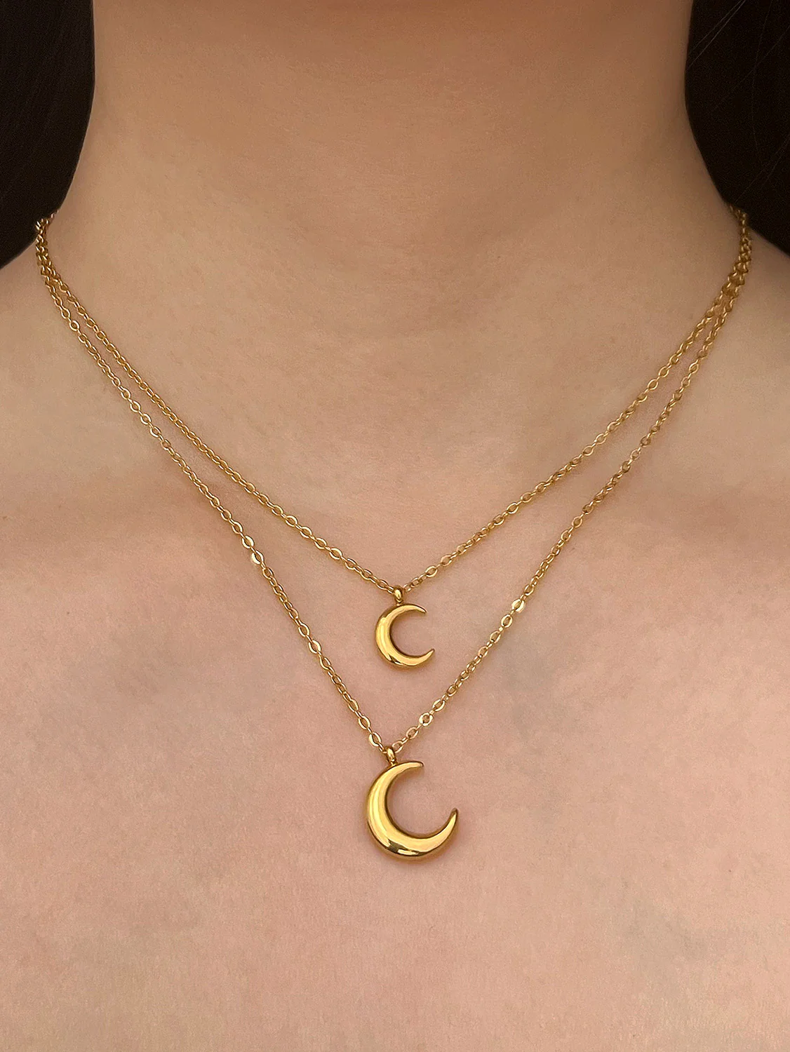 Gold Crescent Necklace - Petite - Image 2