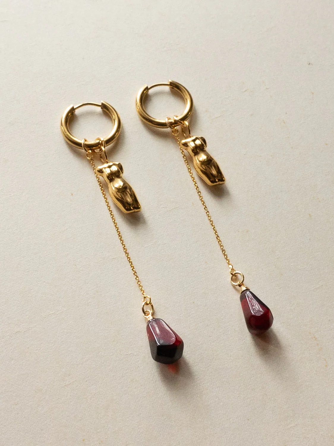 Gold Hoops - Female Form, Pomegranate - Image 4