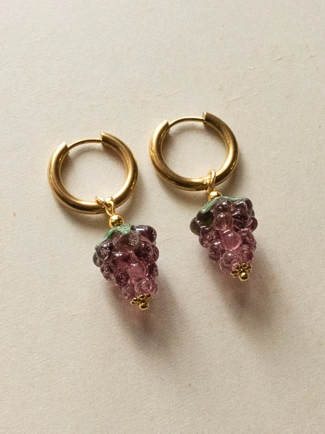 Gold Hoops - Mini Glass Grape - Image 2