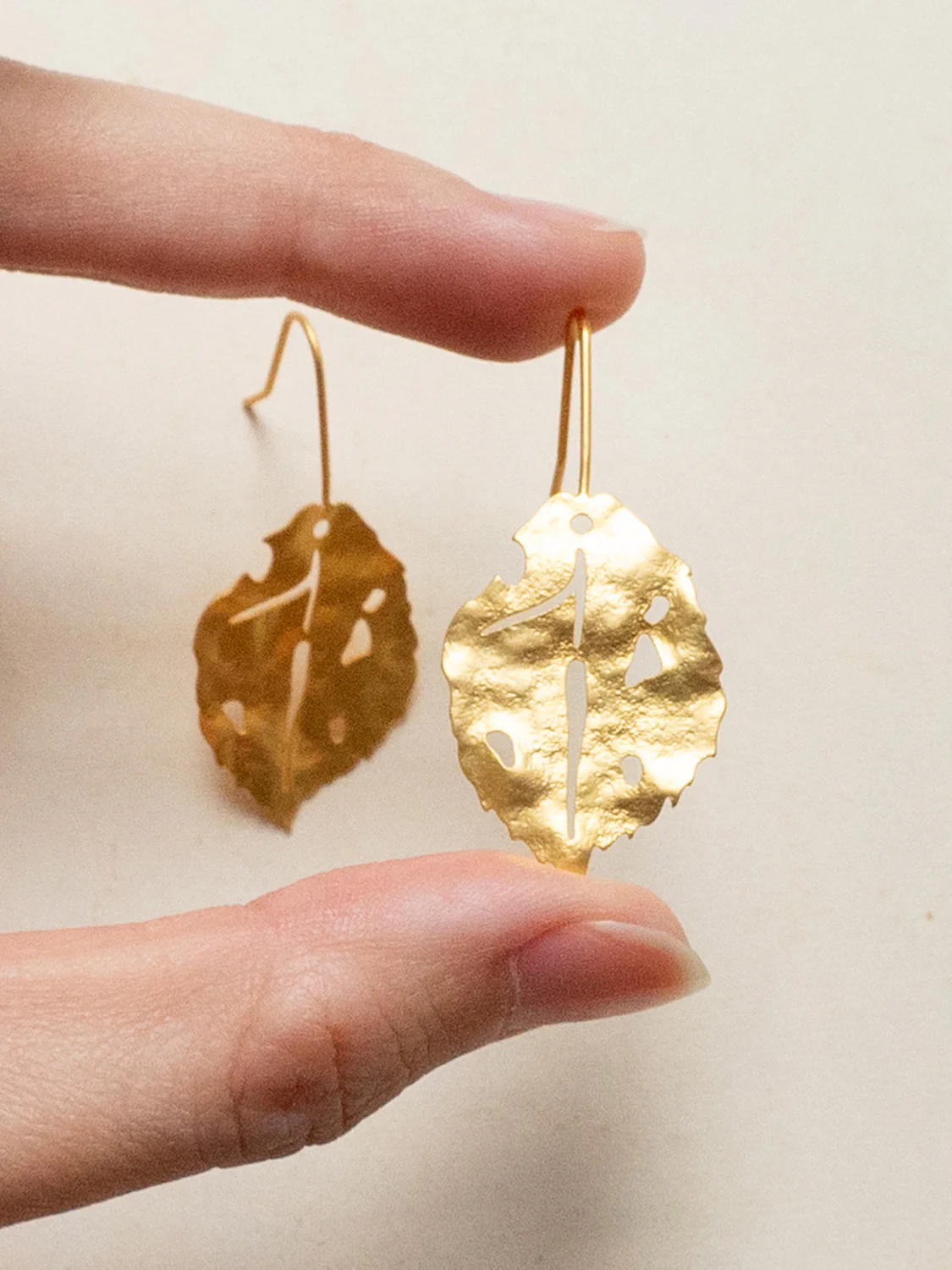 Gold Leaf Earrings - Image 3