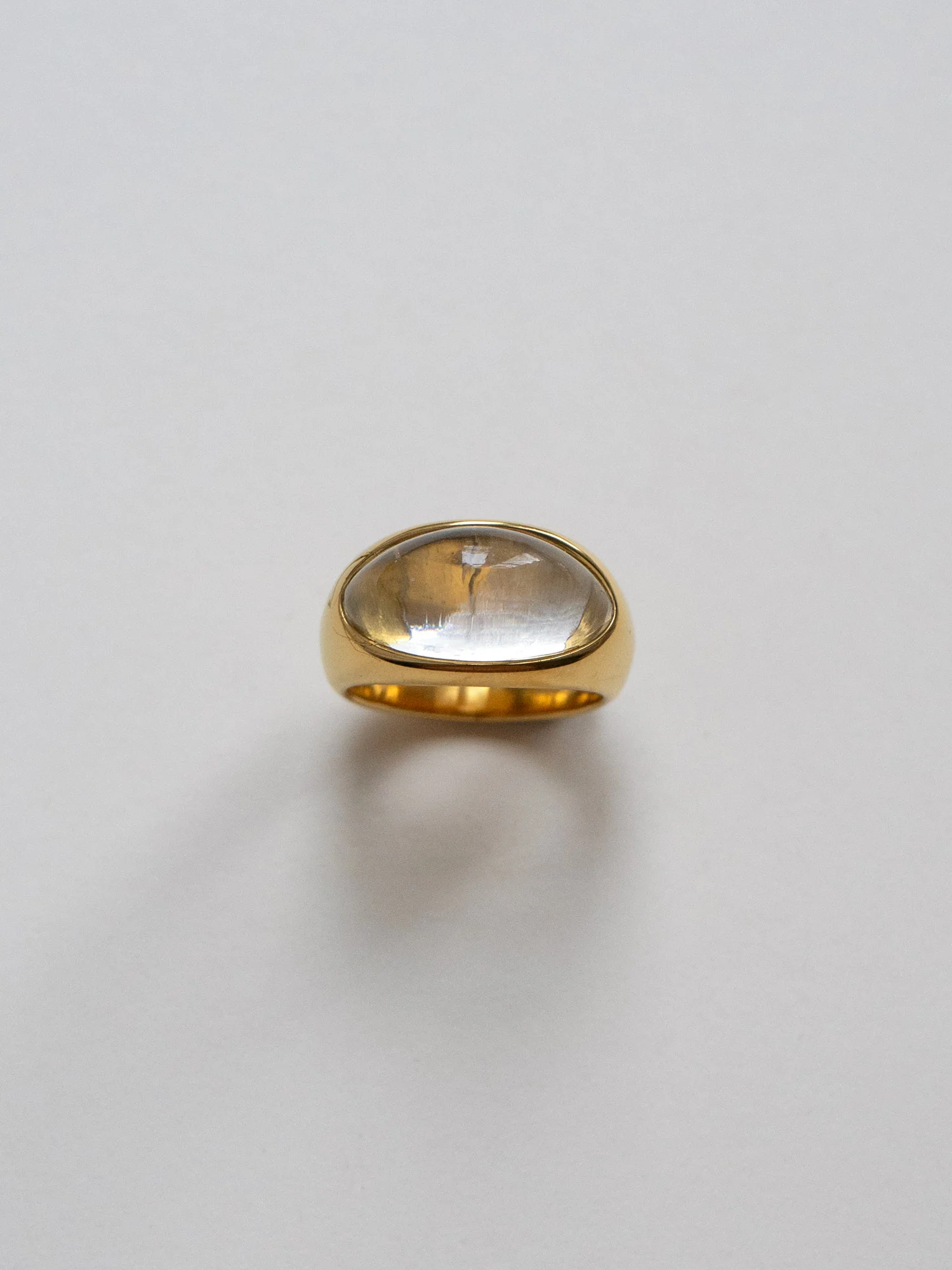 Gold Lucite Ring - Transparent - Image 4