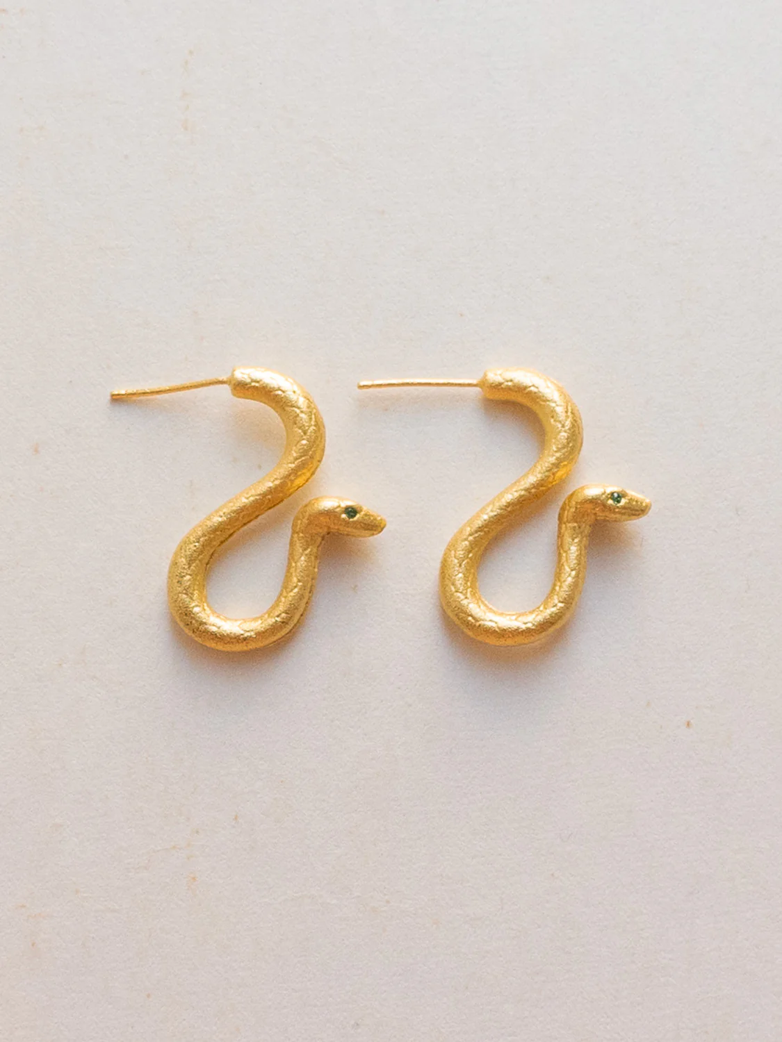 Gold Matte Serpent Earrings - Image 3