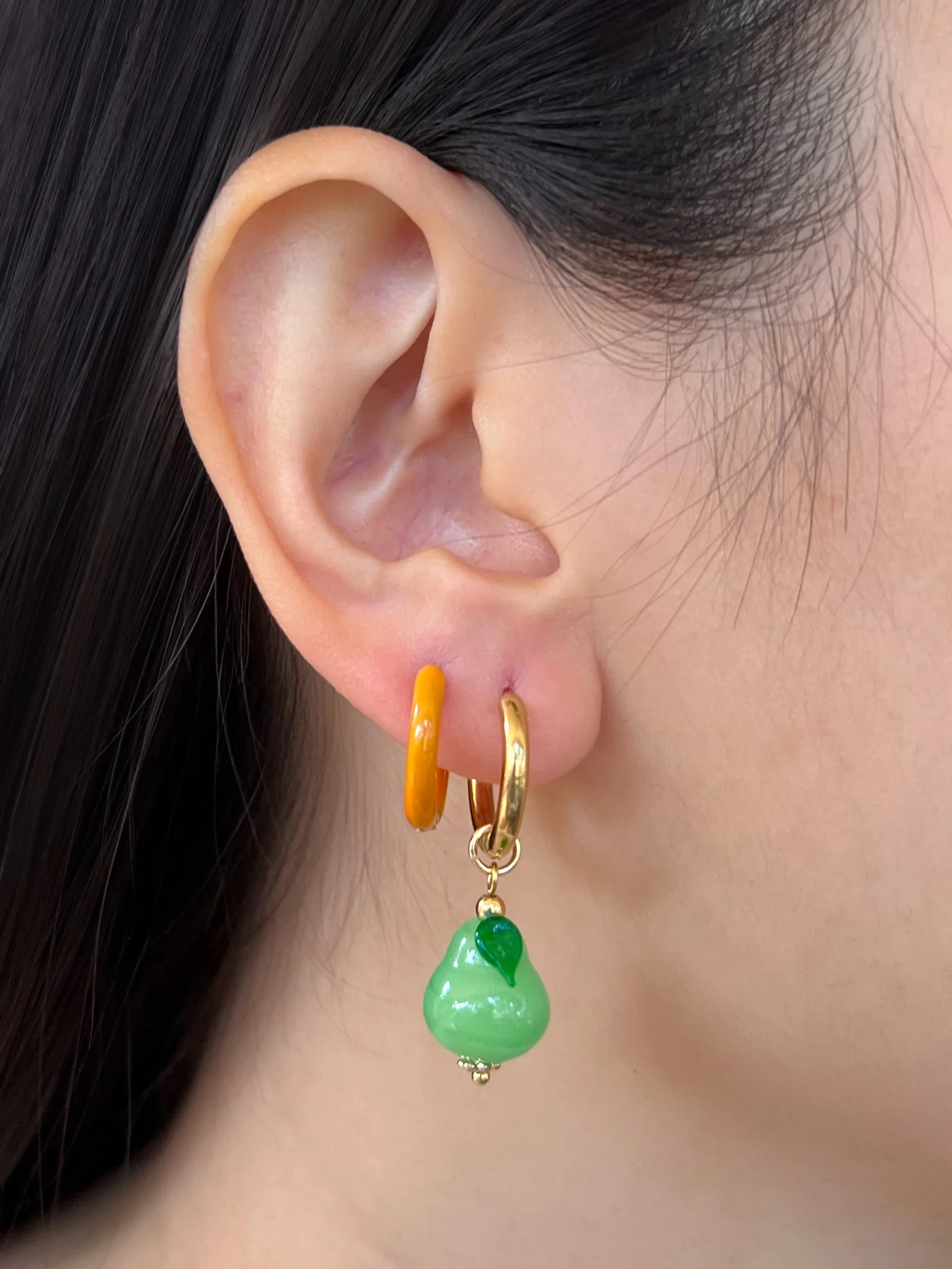 Green Pear Hoops - Image 2