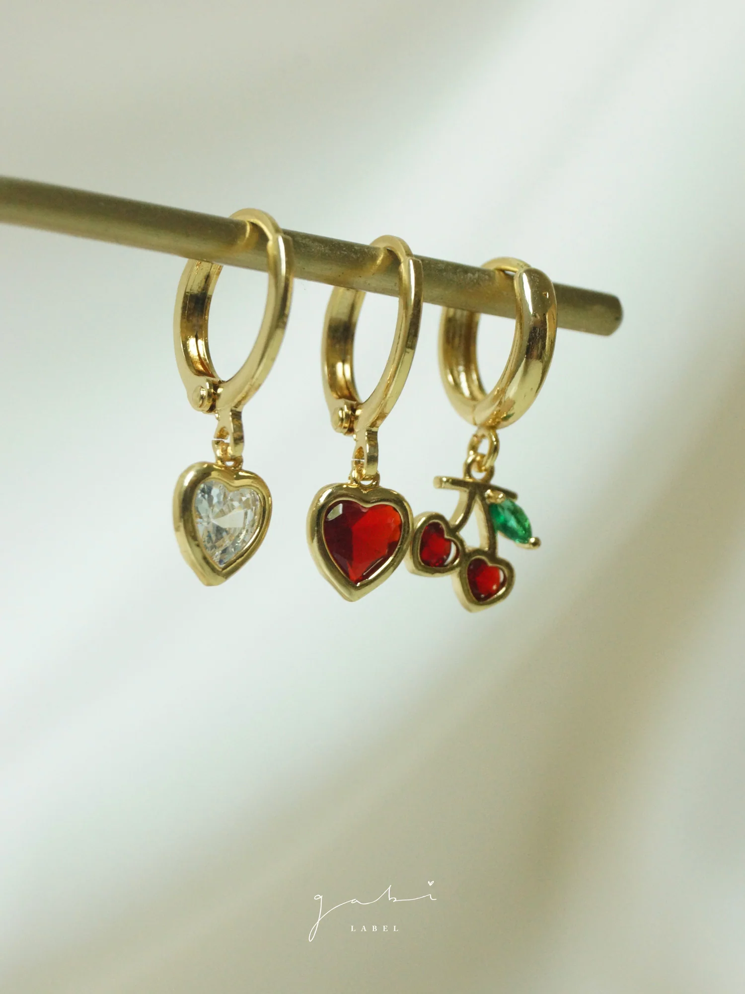Heart Gem Huggies - Clear - Image 4